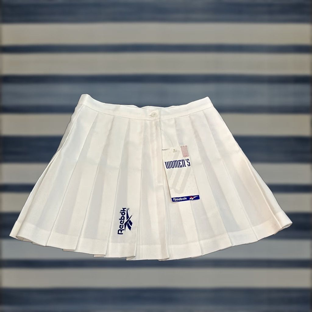 Reebok VINTAGE 90s Reebok Midi Skirt Size 10 White Women's Athletic Tennis Deadstock Size 32" / US 10 / IT 46 - 1 Thumbnail