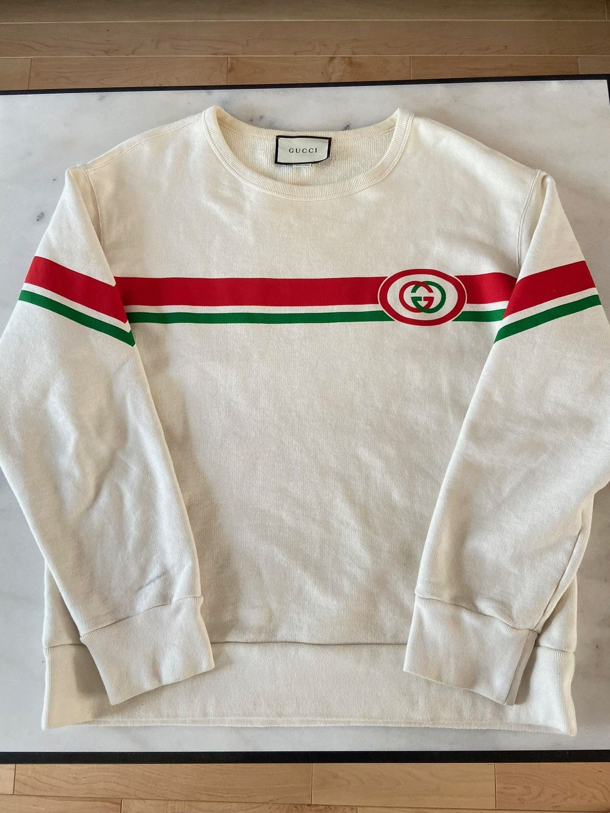 Gucci Gucci Green and Red stripe GG sweatshirt Size US L / EU 52-54 / 3 - 1 Thumbnail