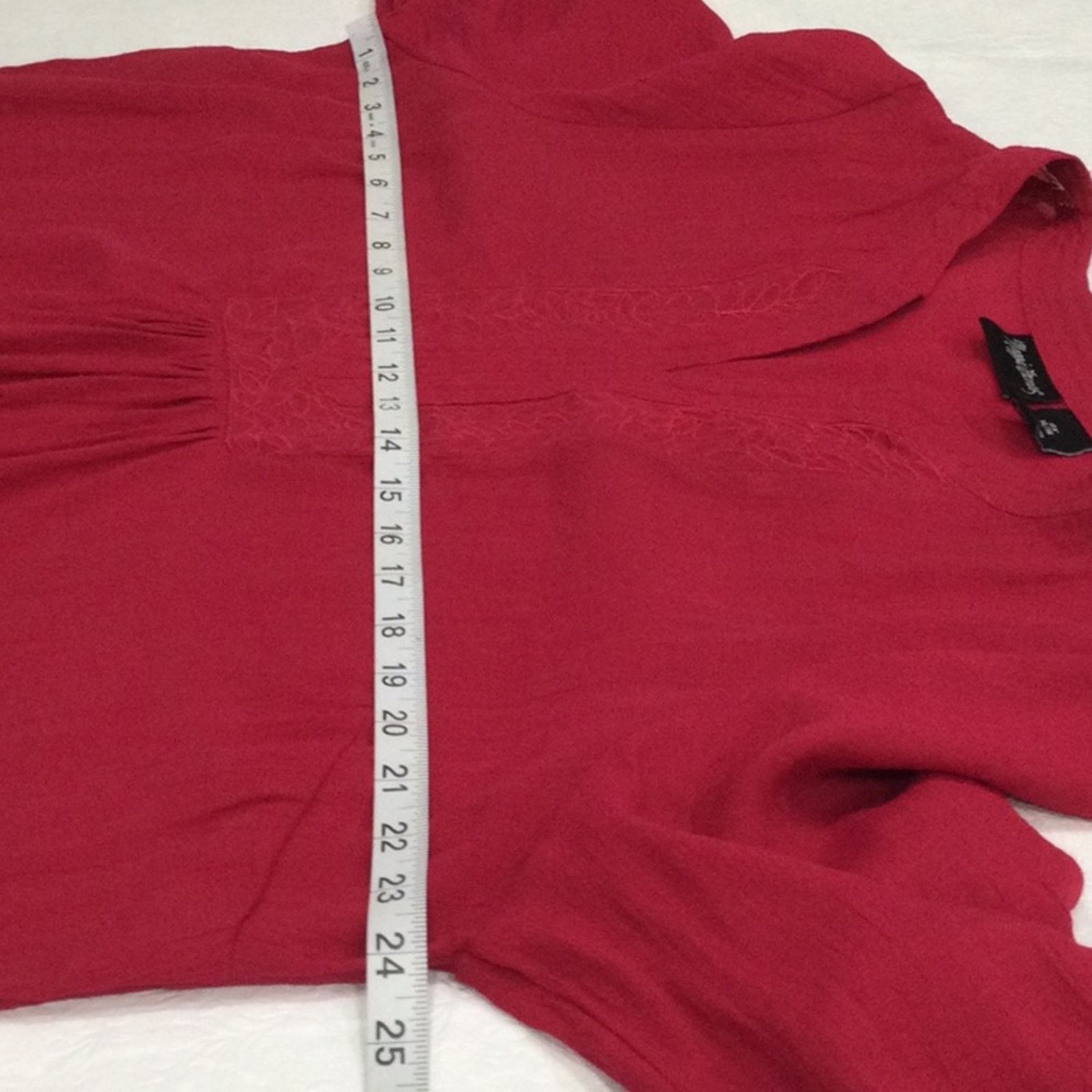 Other Maggie Barnes Embroidered Red V-neck 3/4 Split Sleeve Top 0X Size XL / US 12-14 / IT 48-50 - 13 Thumbnail