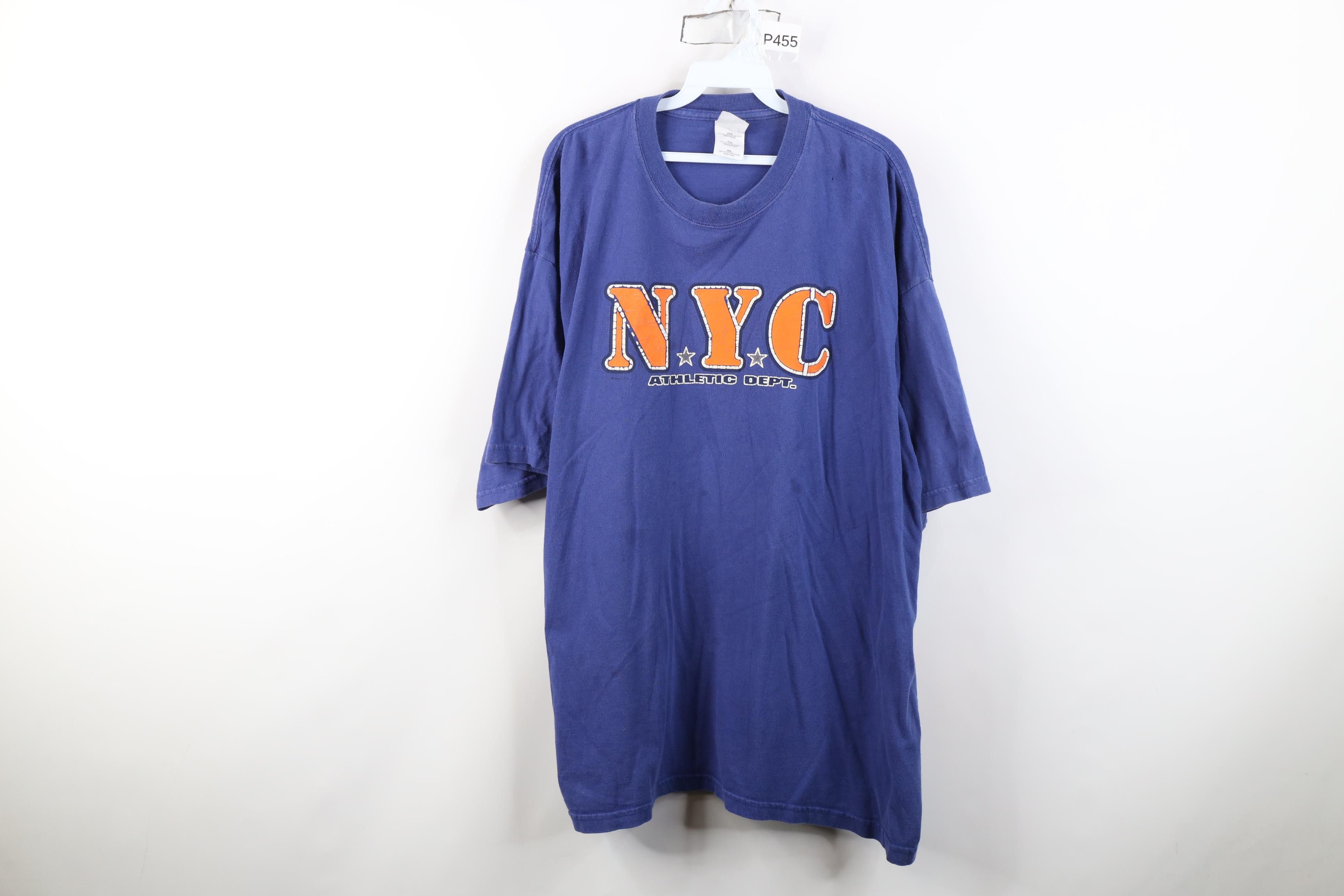 Vintage Vintage 90s Y2K Streetwear NYC New York City T-Shirt Blue Size US XXL / EU 58 / 5 - 1 Thumbnail