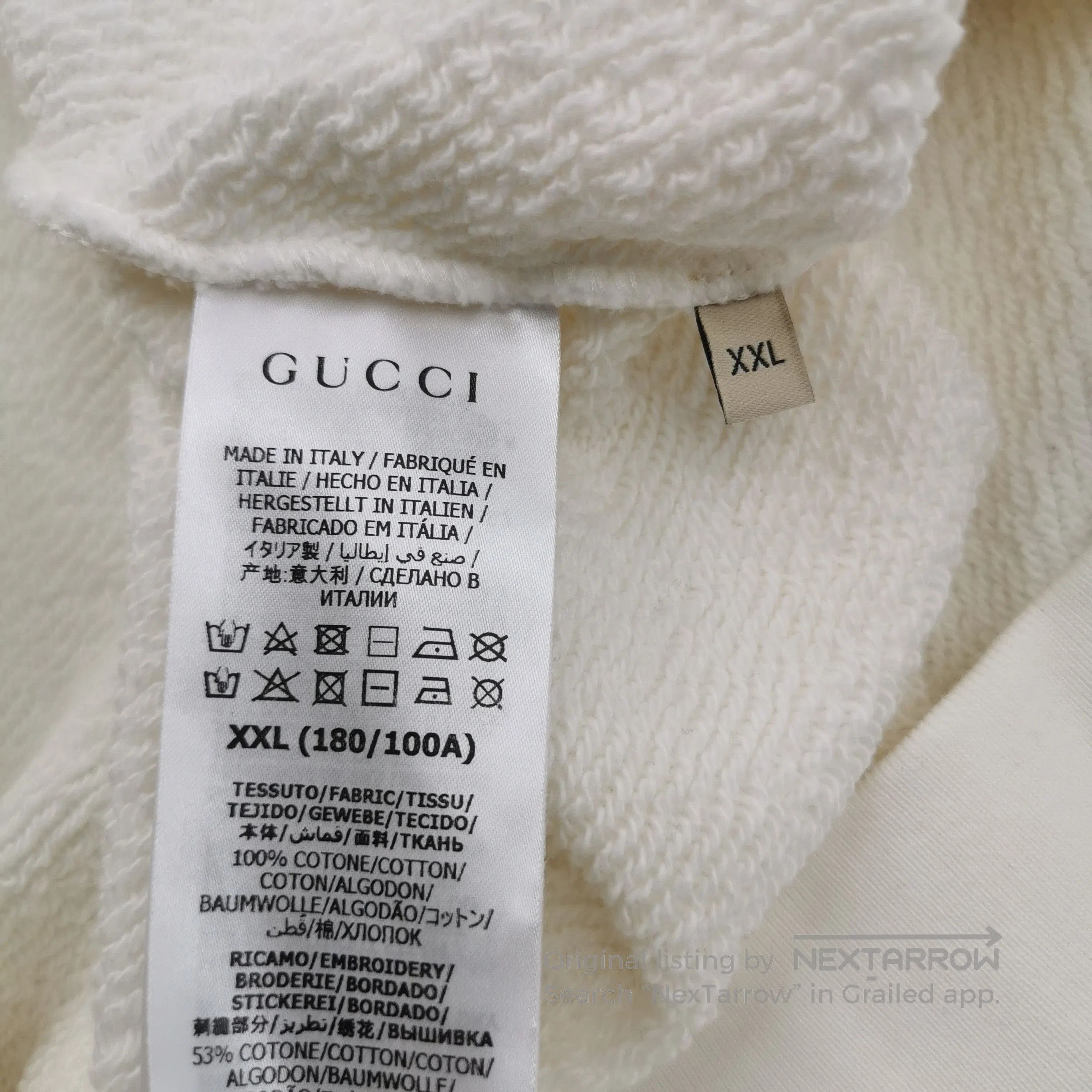 Gucci Gucci Cream Sweatshirt with Red Apple & Logo. Size US XXL / EU 58 / 5 - 9 Thumbnail