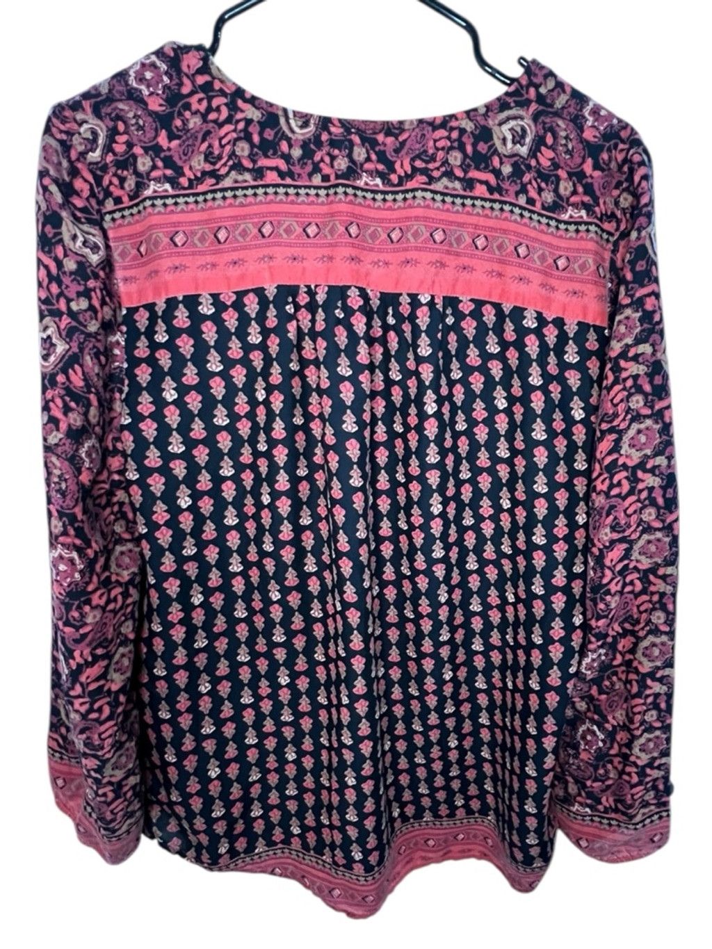 Lucky Brand Lucky Brand Boho Floral Long Sleeve Shirt With Split Neck Size L / US 10 / IT 46 - 4 Thumbnail