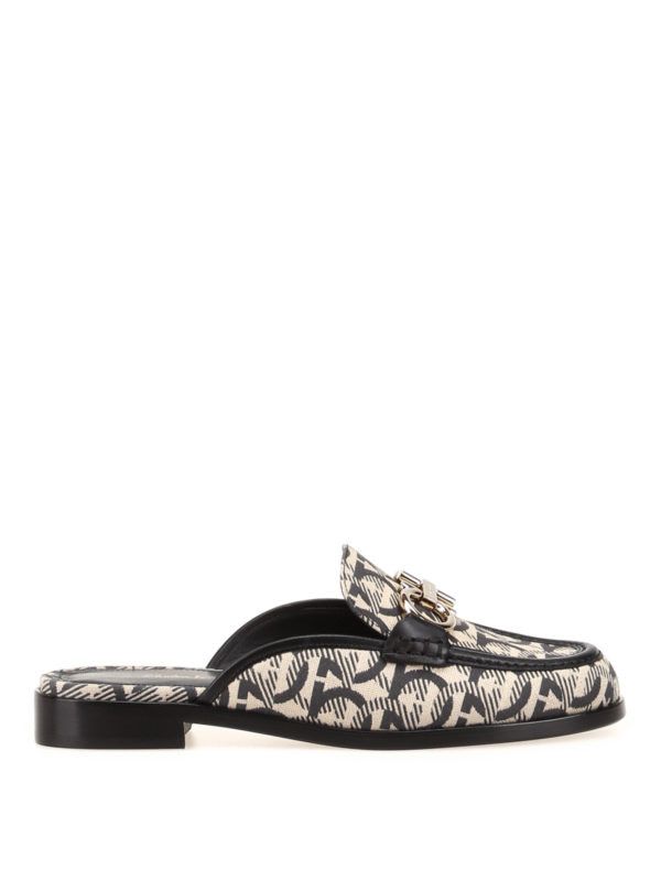 Salvatore Ferragamo o1y0426 Mules in Ivory/Black Size US 4.5 / IT 34.5 - 1 Thumbnail