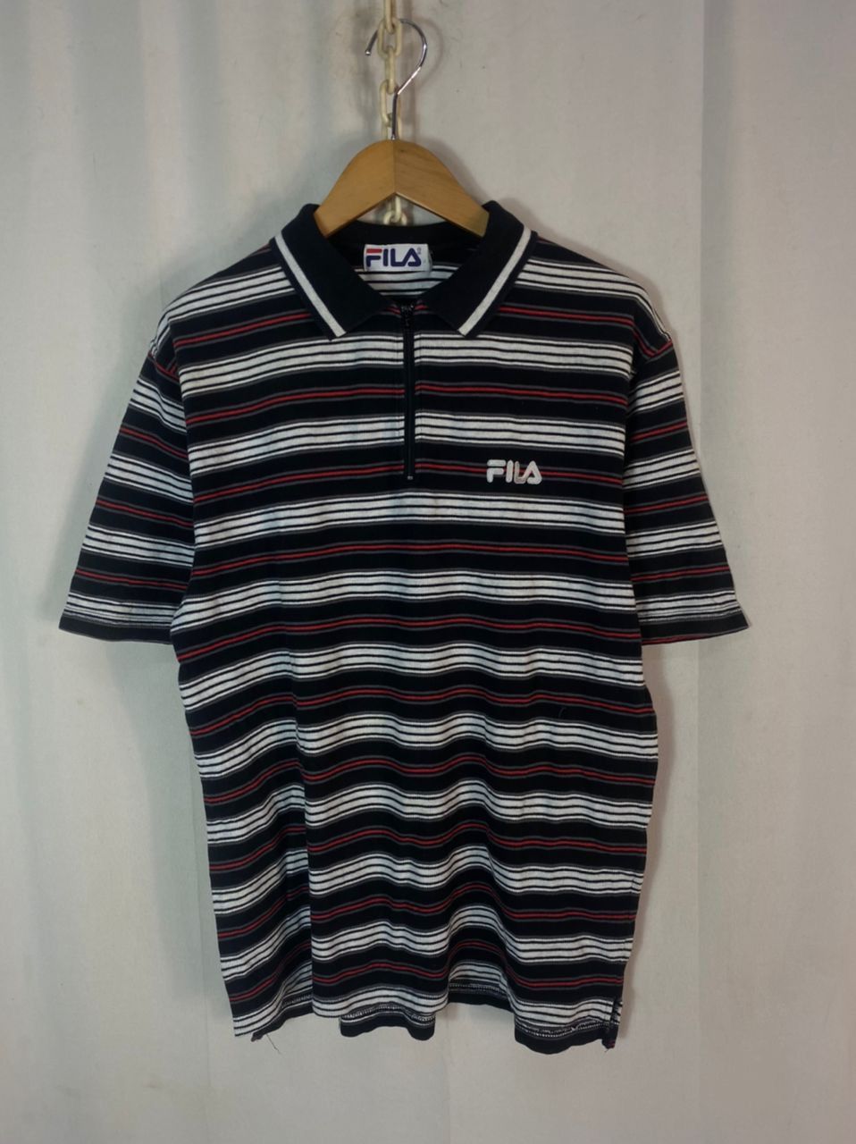 Fila Fila stripe half zipper polos shirt Size US L / EU 52-54 / 3 - 1 Thumbnail