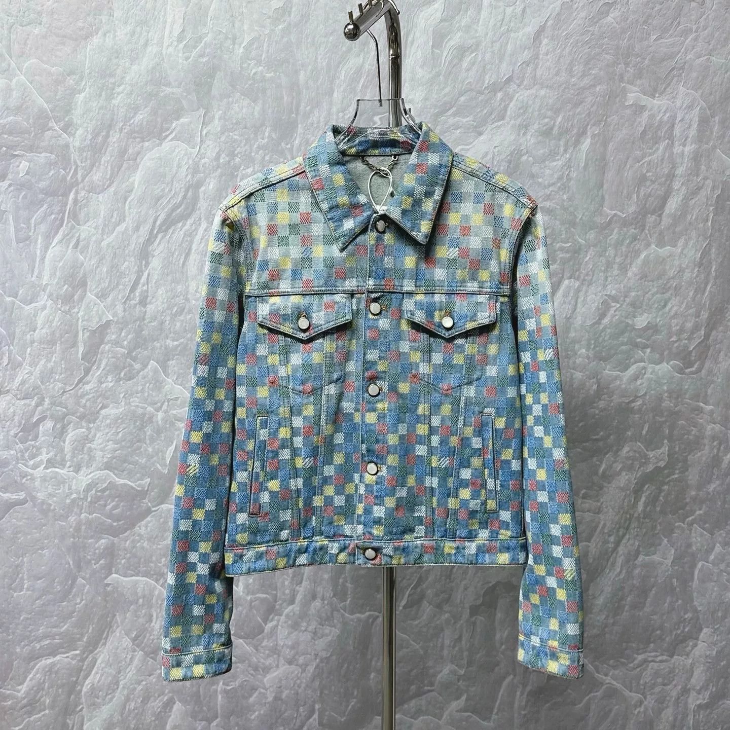 Louis Vuitton colorful checkered denim jacket by louis vuitton Size US L / EU 52-54 / 3 - 1 Thumbnail