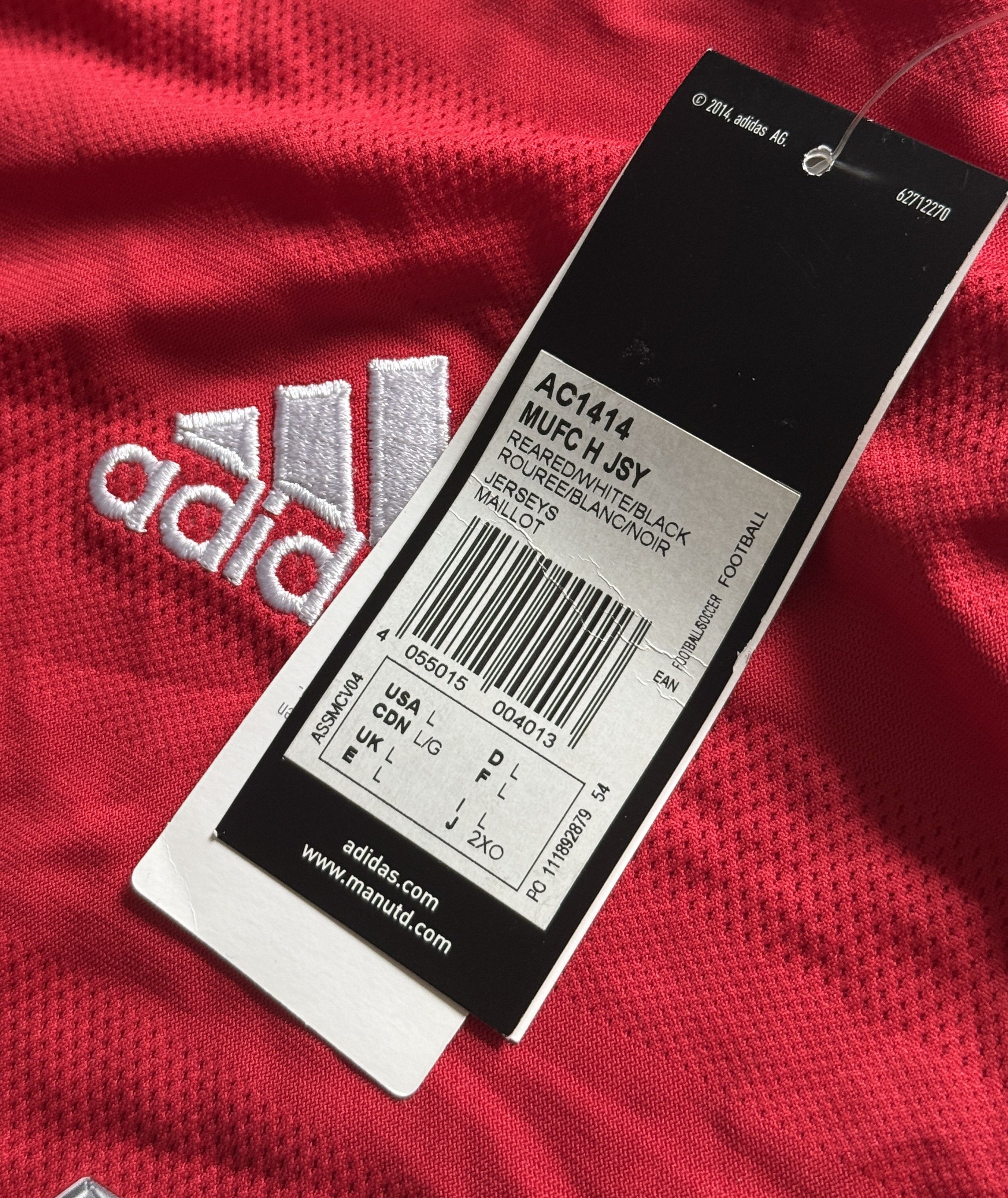 Adidas Manchester United 2015 2016 Shirt Jersey Soccer Football L Size US L / EU 52-54 / 3 - 6 Thumbnail