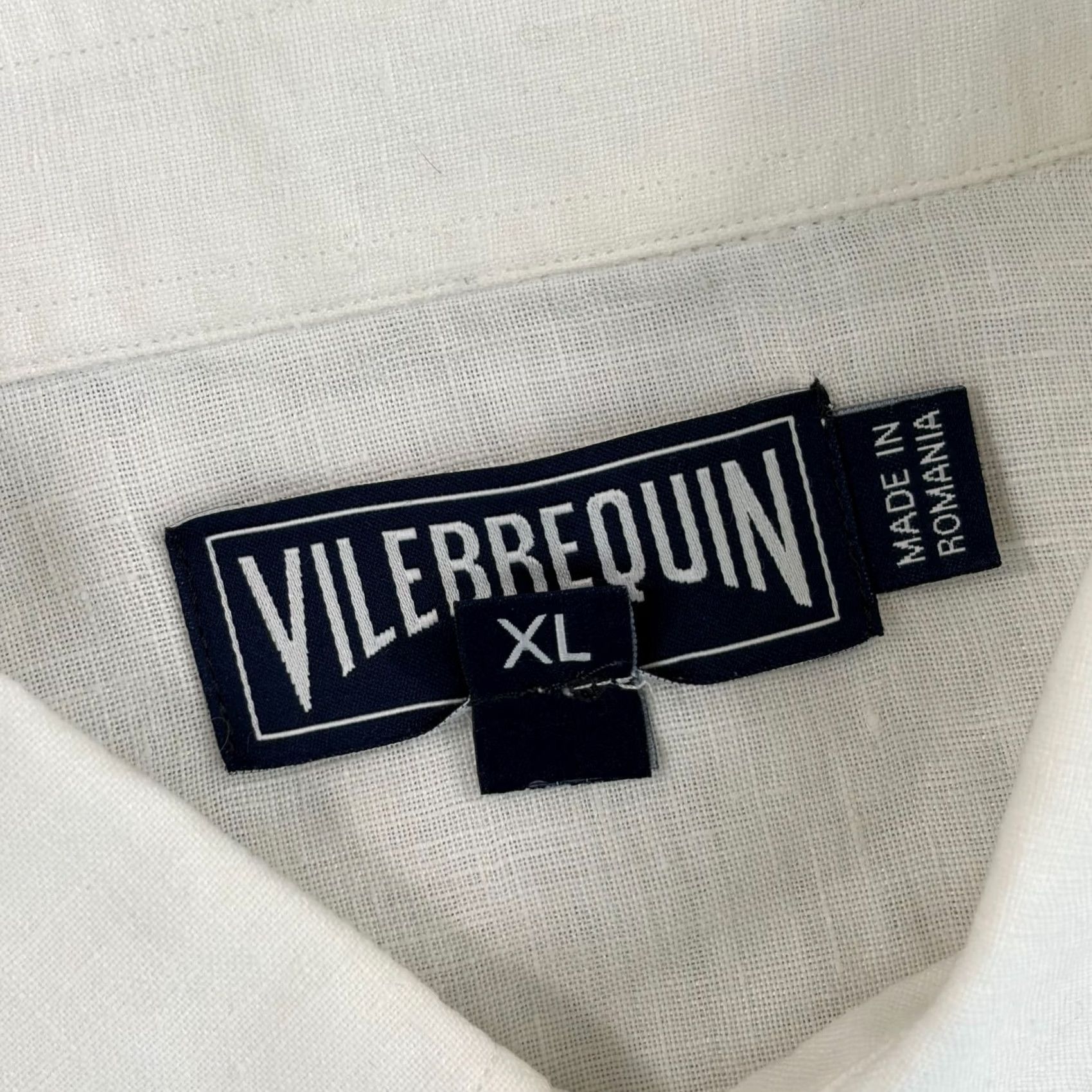 Vilebrequin Vilebrequin Shirt Men XL White Long Sleeve Embroidered Turtle Button-Up Linen Navy, Men's, 100% Linen, Solid, Casual, Travel, Spring Summer Fall Size US XL / EU 56 / 4 - 2 Thumbnail