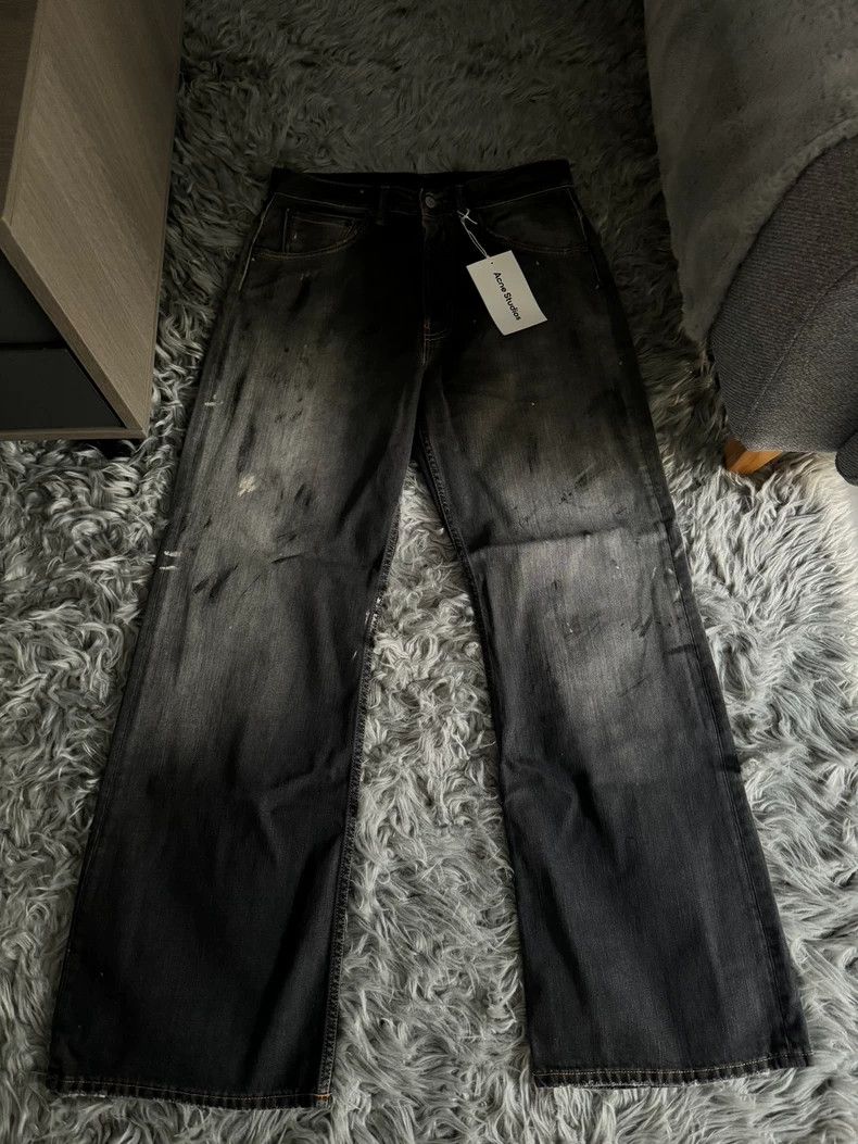 Acne Studios Black Splash Paint Denim Pants Size US 30 / EU 46 - 1 Thumbnail