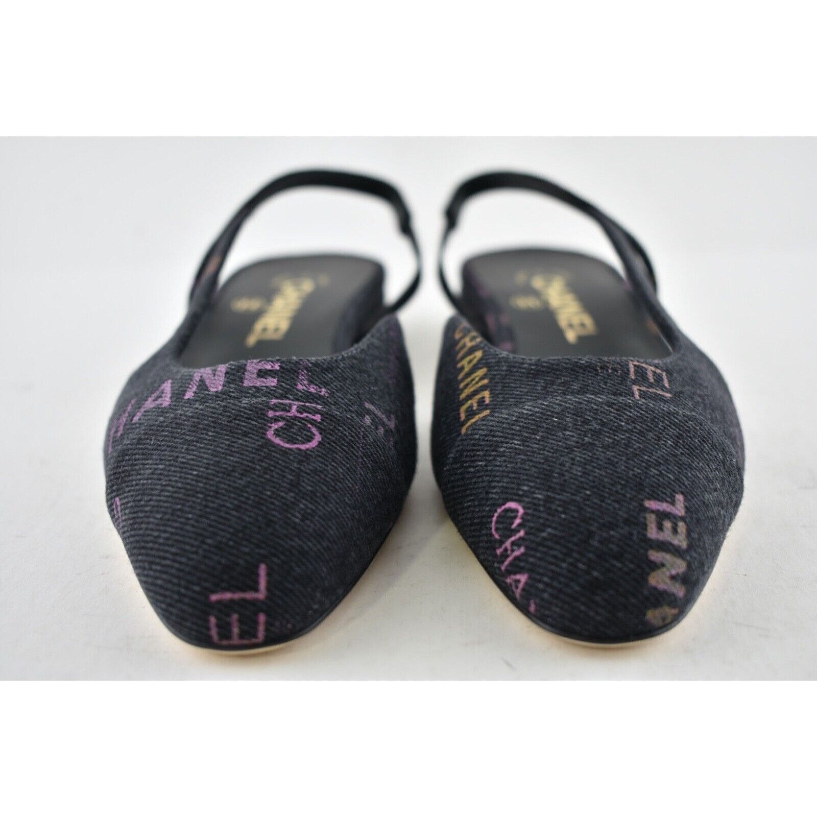 Chanel 22P Mademoiselle Coco Sling Denim Slingback Ballet Flat 37 Size US 7 / IT 37 - 7 Thumbnail