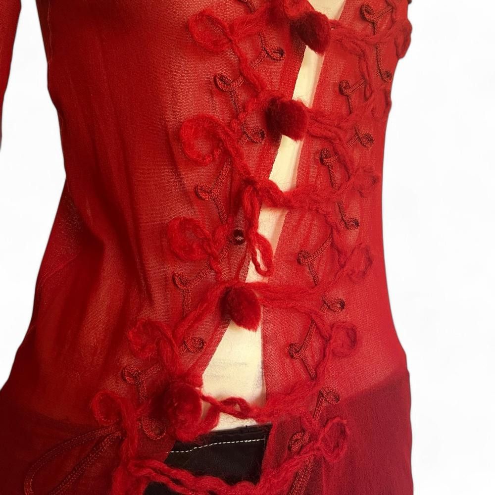Jean Paul Gaultier Jean Paul Gaultier Sheer Asymmetric Turtleneck Blouse Size L Size L / US 10 / IT 46 - 7 Thumbnail