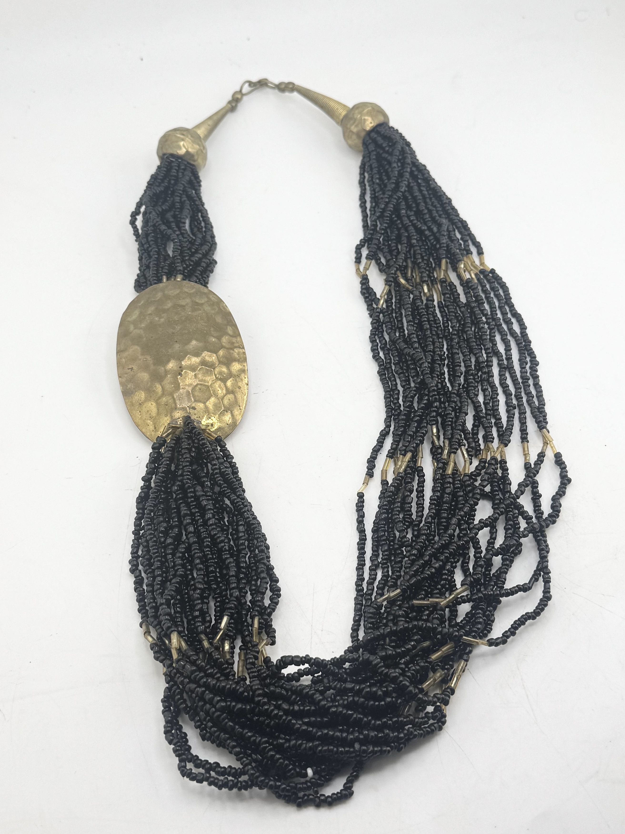 Vintage Vintage black seed bead tribal multi strand necklace Size ONE SIZE - 2 Thumbnail