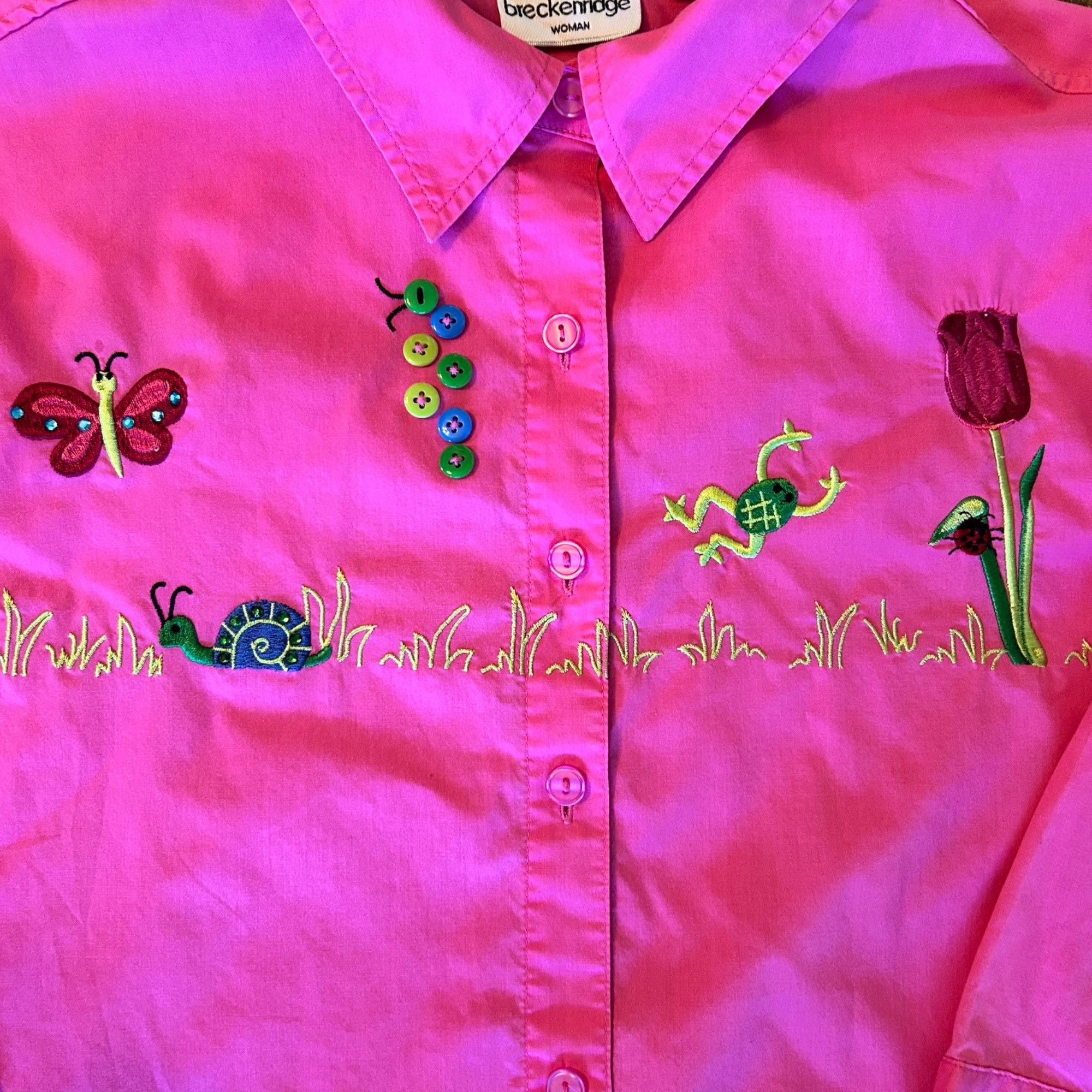 Vintage Vintage Breckenridge Neon Art To Wear Embroidered Critter Bl Size XXL / US 16-18 / IT 52-54 - 4 Thumbnail
