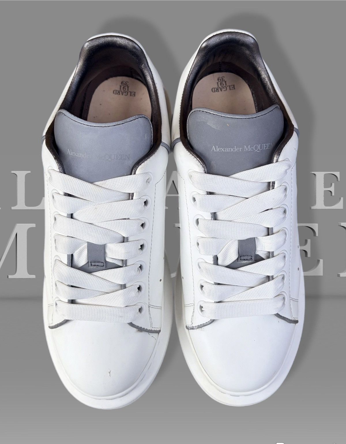 Alexander McQueen Alexander McQueen Oversized White Leather Sneakers Low Top Size US 9 / IT 39 - 8 Thumbnail