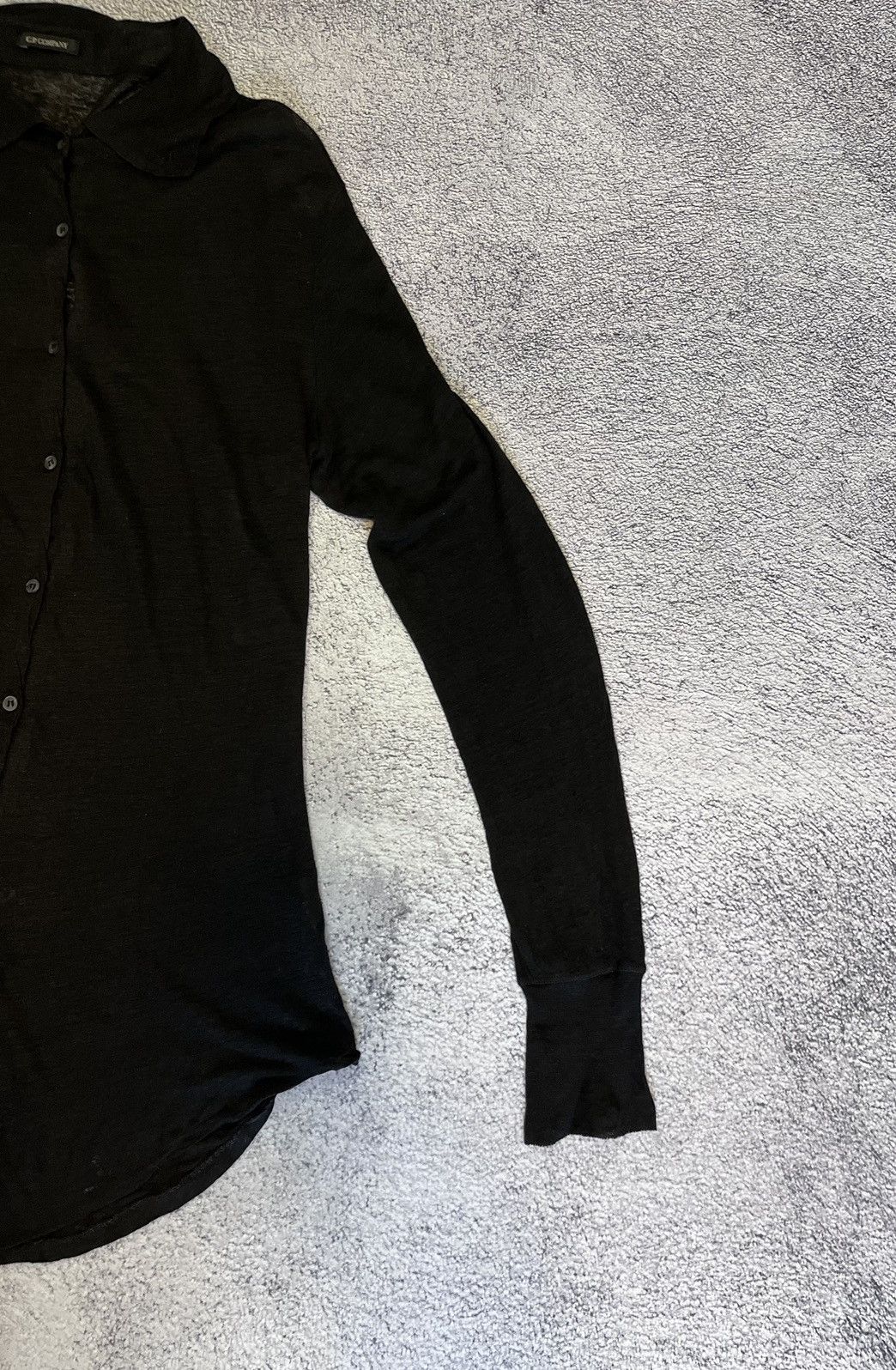 C.P. Company C.P. Company Sheer Longline Linen Shirt Black Size L Size US L / EU 52-54 / 3 - 10 Thumbnail