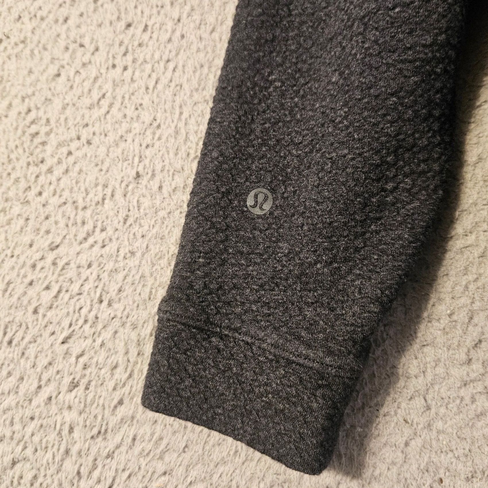 Lululemon Lululemon Mens Medium Gray Textured Double-Knit Cotton Half Zip M3EOYS Size US M / EU 48-50 / 2 - 4 Thumbnail