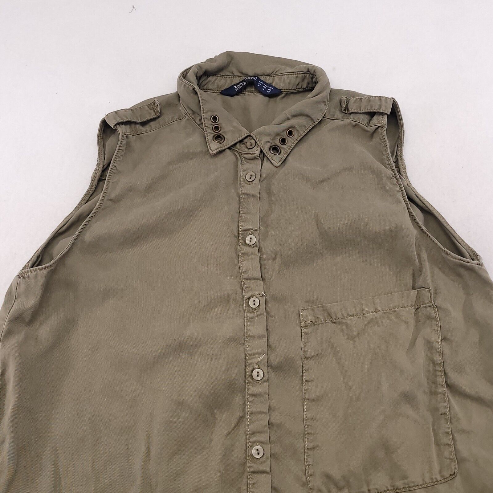 Zara Zara Basic Casual Button Up Long Shirt Womens Size M Gray Size M / US 6-8 / IT 42-44 - 2 Thumbnail