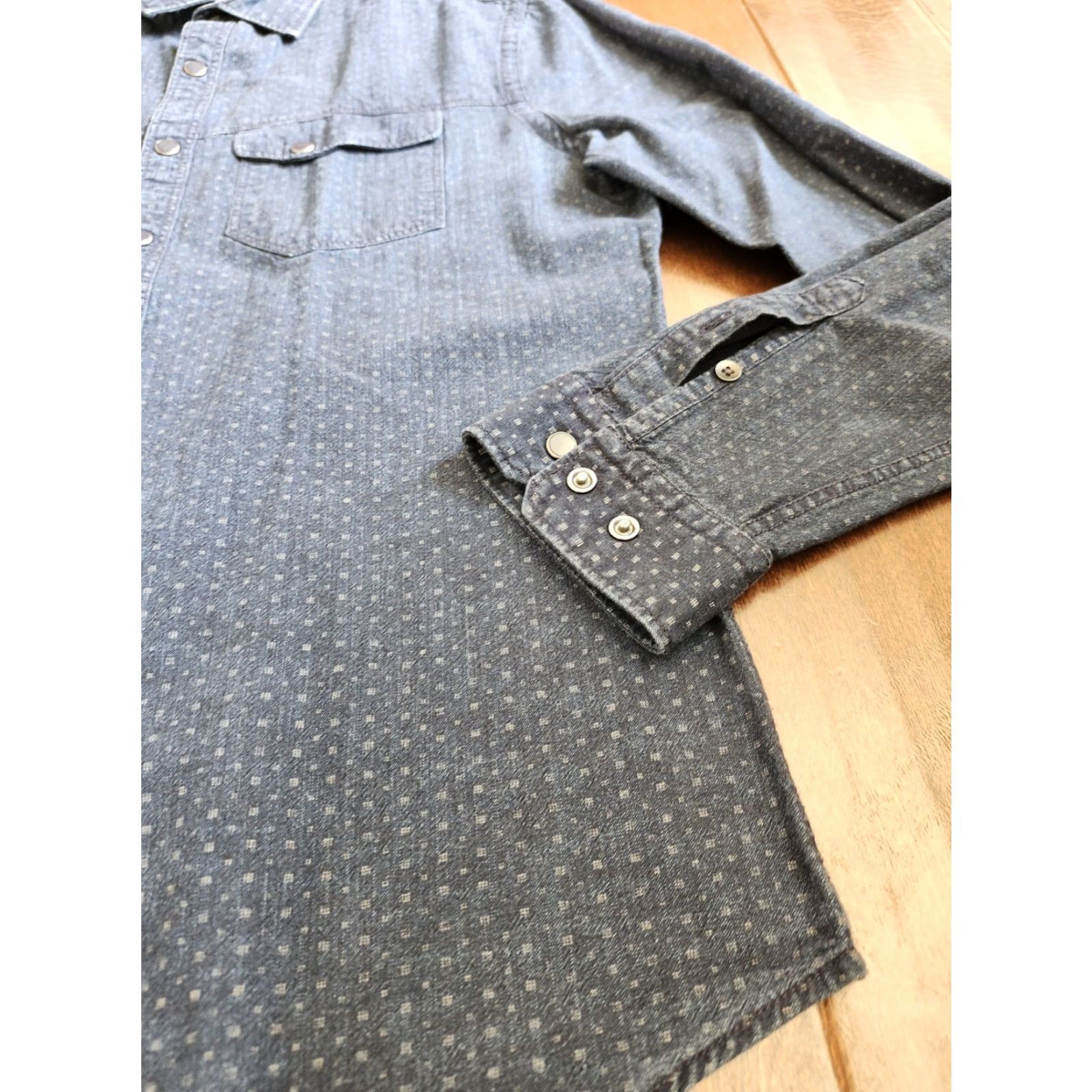 Express Express Shirt Blue Long Sleeve Button Dress Shirt S/P Mens Regular 100% Cotton Solid Collared Size 36R - 7 Thumbnail