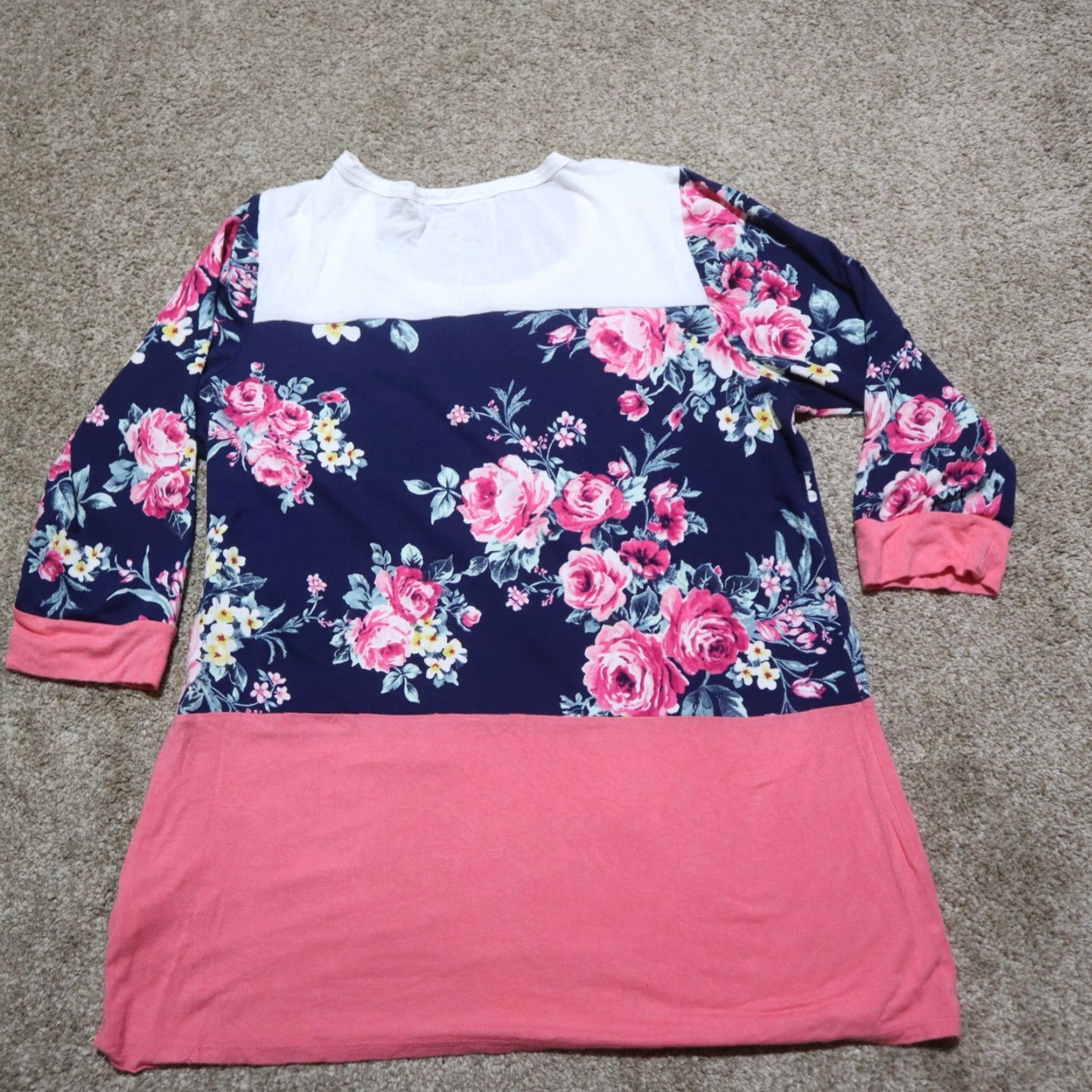Pinko P.S Kate Shirt Womens Adult Medium Floral Lace Multicolor Pink Blue 90s Flower Short Sleeve Size M / US 6-8 / IT 42-44 - 8 Thumbnail