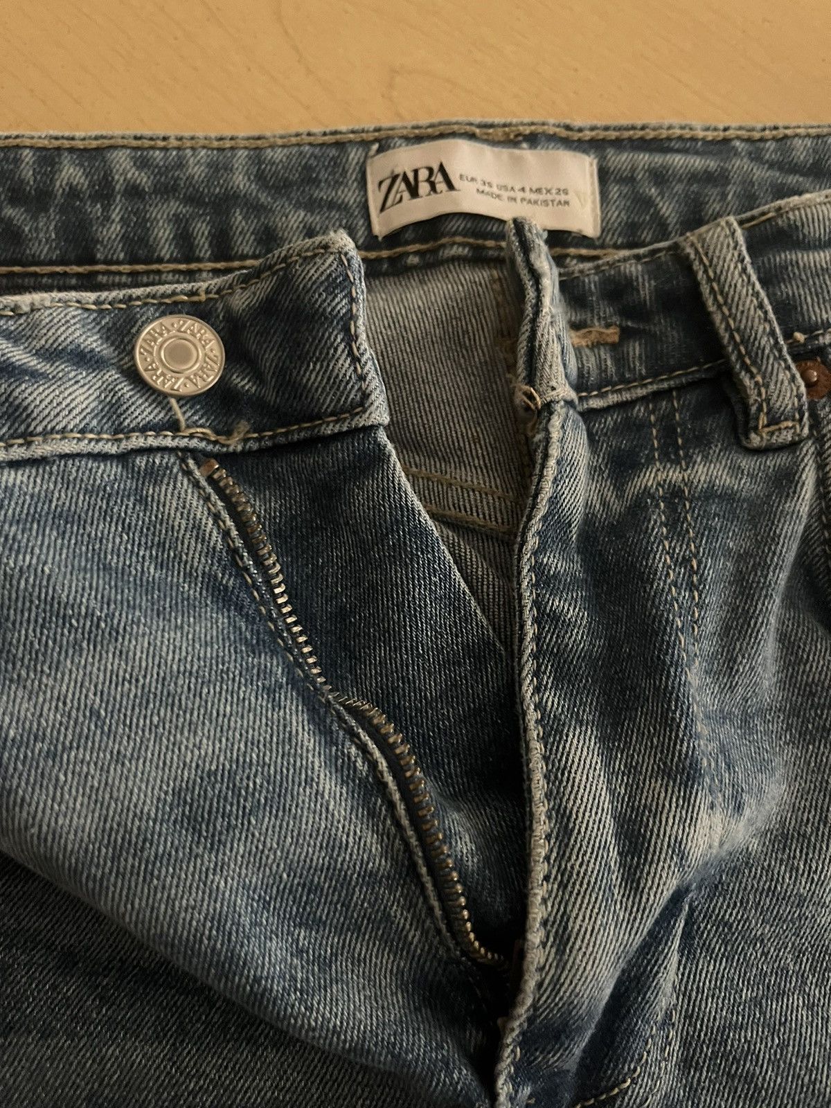 Zara Zara Blue High Waisted Jeans Size 27" / US 4 / IT 40 - 3 Thumbnail