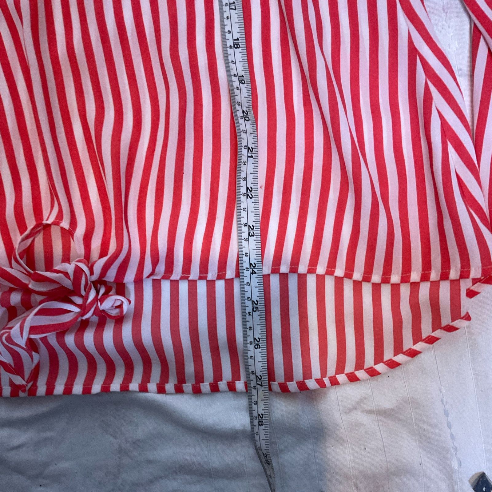 Chicos Chicos Blouse Womens Size 2 Large Coral White Stripe Size L / US 10 / IT 46 - 7 Thumbnail