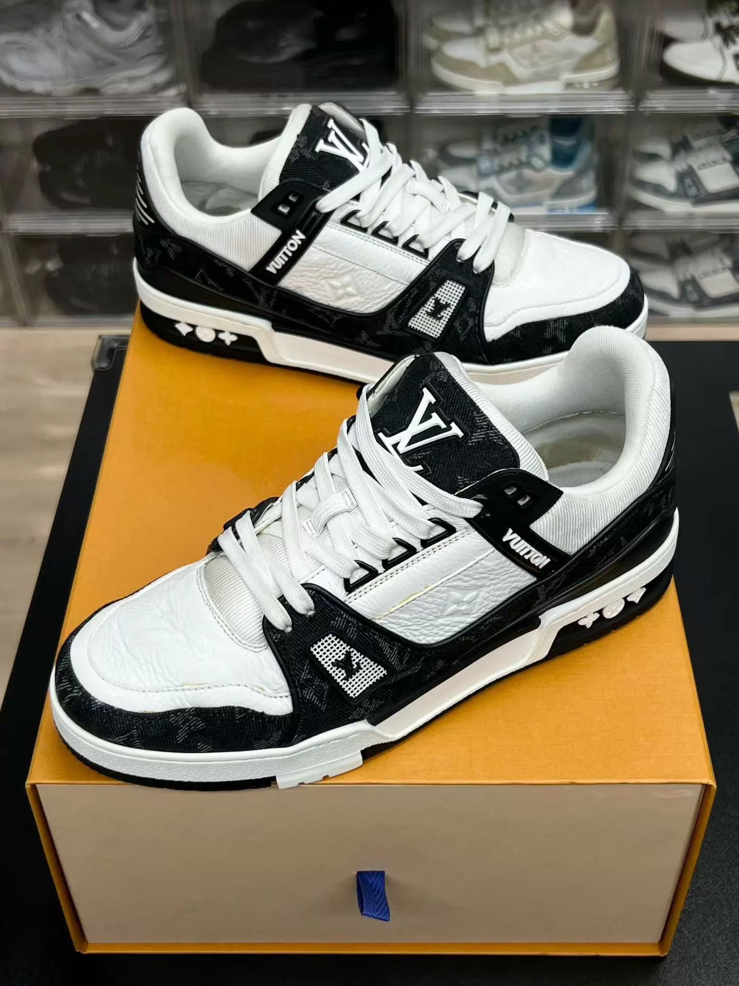 Louis Vuitton LV TRAINER Black White Denim Panda UK7 Size US 8 / EU 41 - 1 Thumbnail
