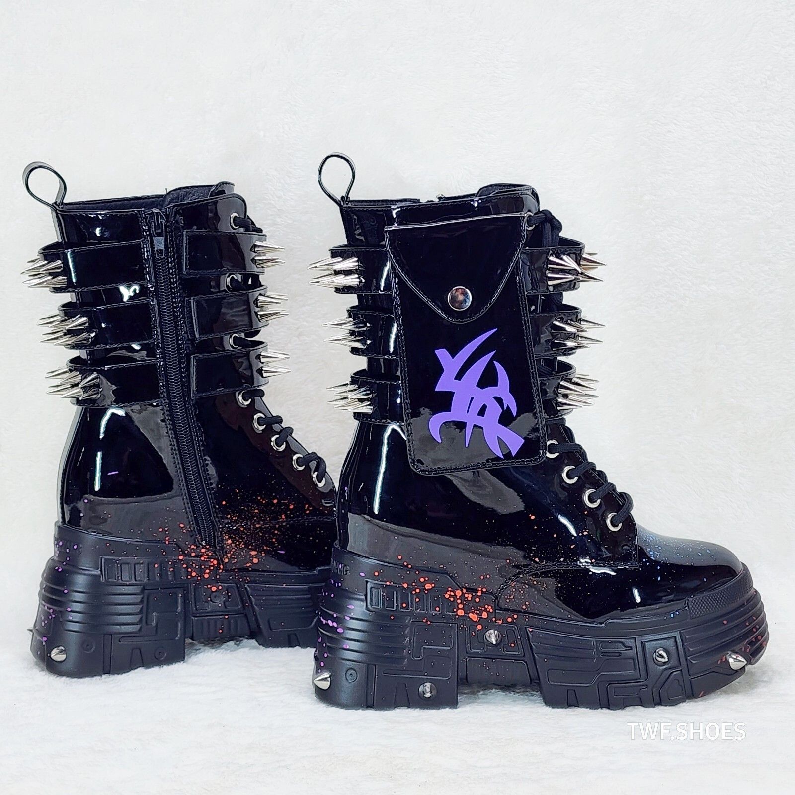 Other Anthony Wang Blackest Night Patent Spatter Cyber Punk Goth P Size US 8.5 / IT 38.5 - 1 Thumbnail