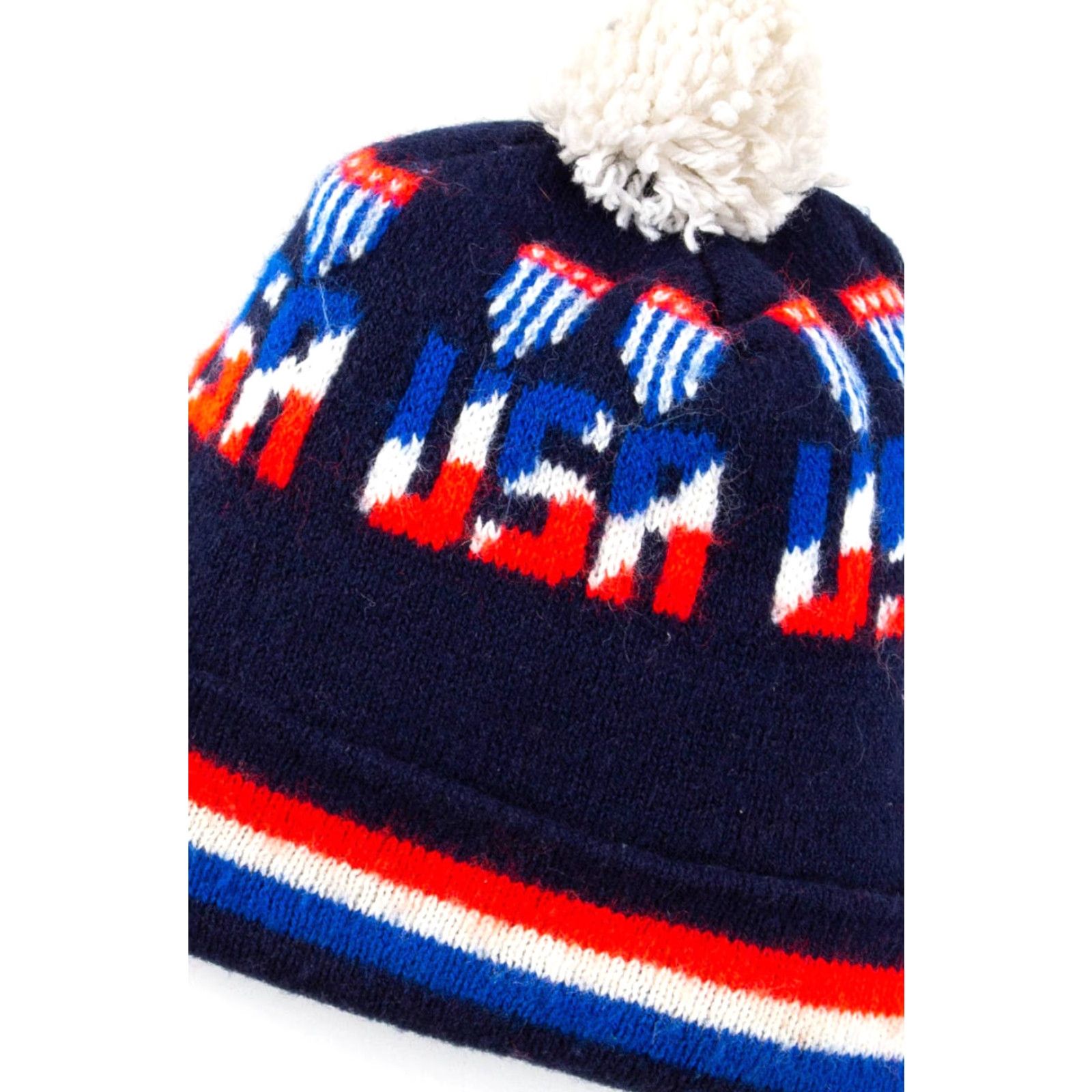 Vintage VINTAGE USA Beanie Pom Pom Stripes Significance Freeform Hopeful Vintage? Size ONE SIZE - 2 Thumbnail