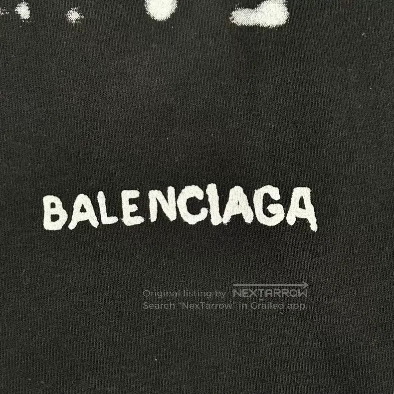Balenciaga Balenciaga Logo Printed Black T-Shirt Size US S / EU 44-46 / 1 - 7 Thumbnail