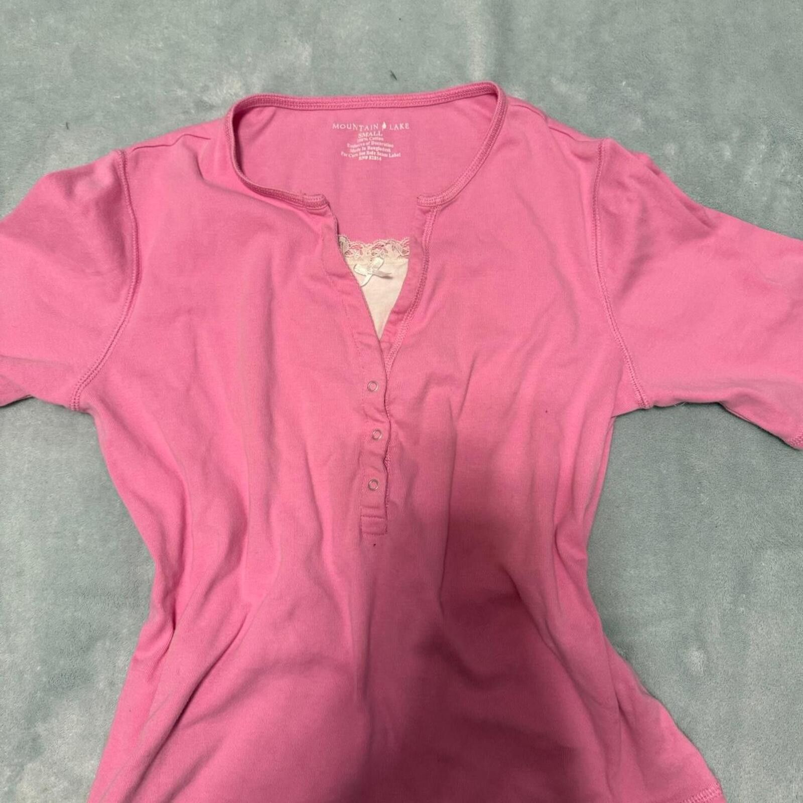 Other Women's Pink Shirt With Lace Detail Size S / US 4 / IT 40 - 5 Thumbnail