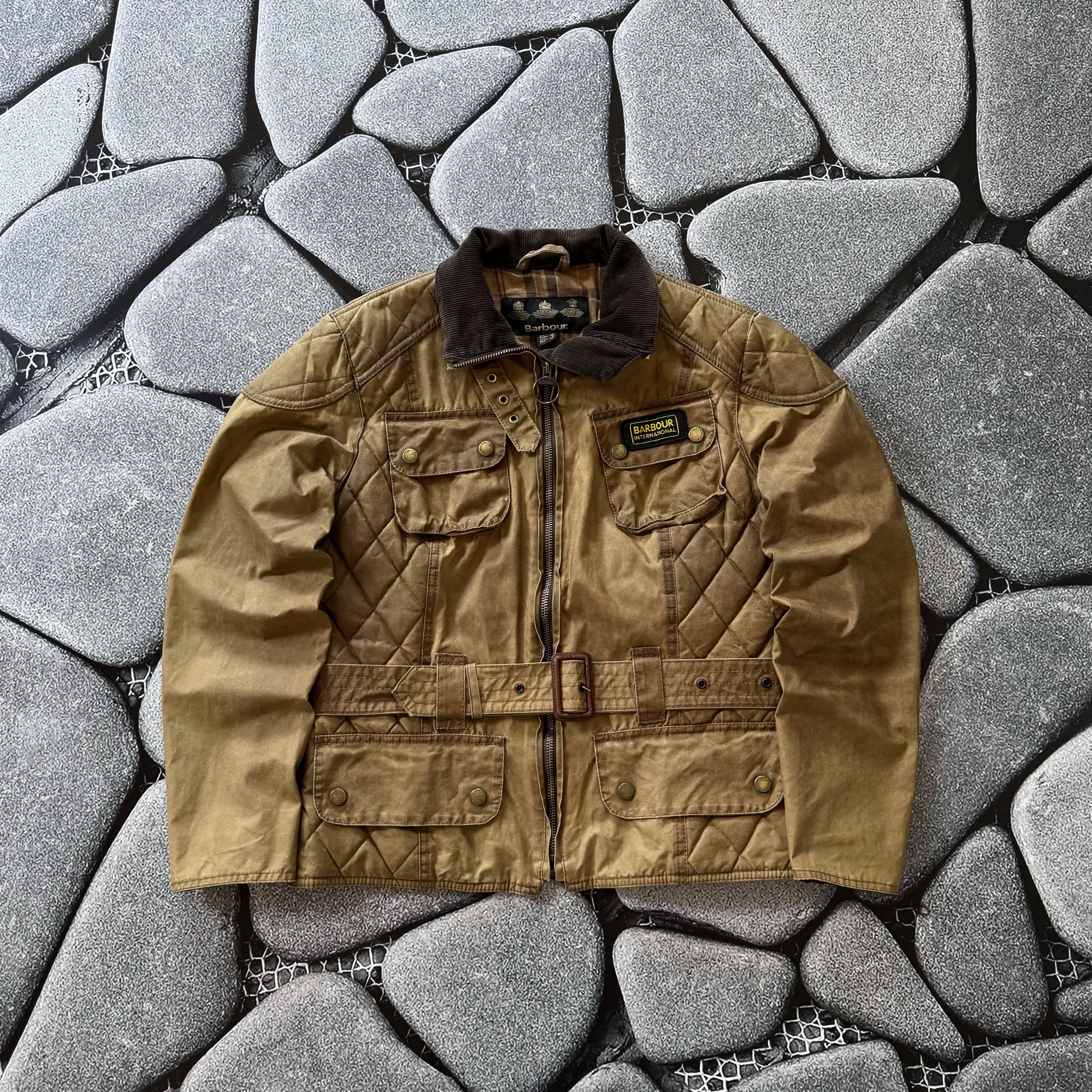 Barbour × Vintage BARBOUR INTERNATIONAL BIKER WAXED WMN JACKET SAND CASUAL Size M / US 6-8 / IT 42-44 - 1 Thumbnail