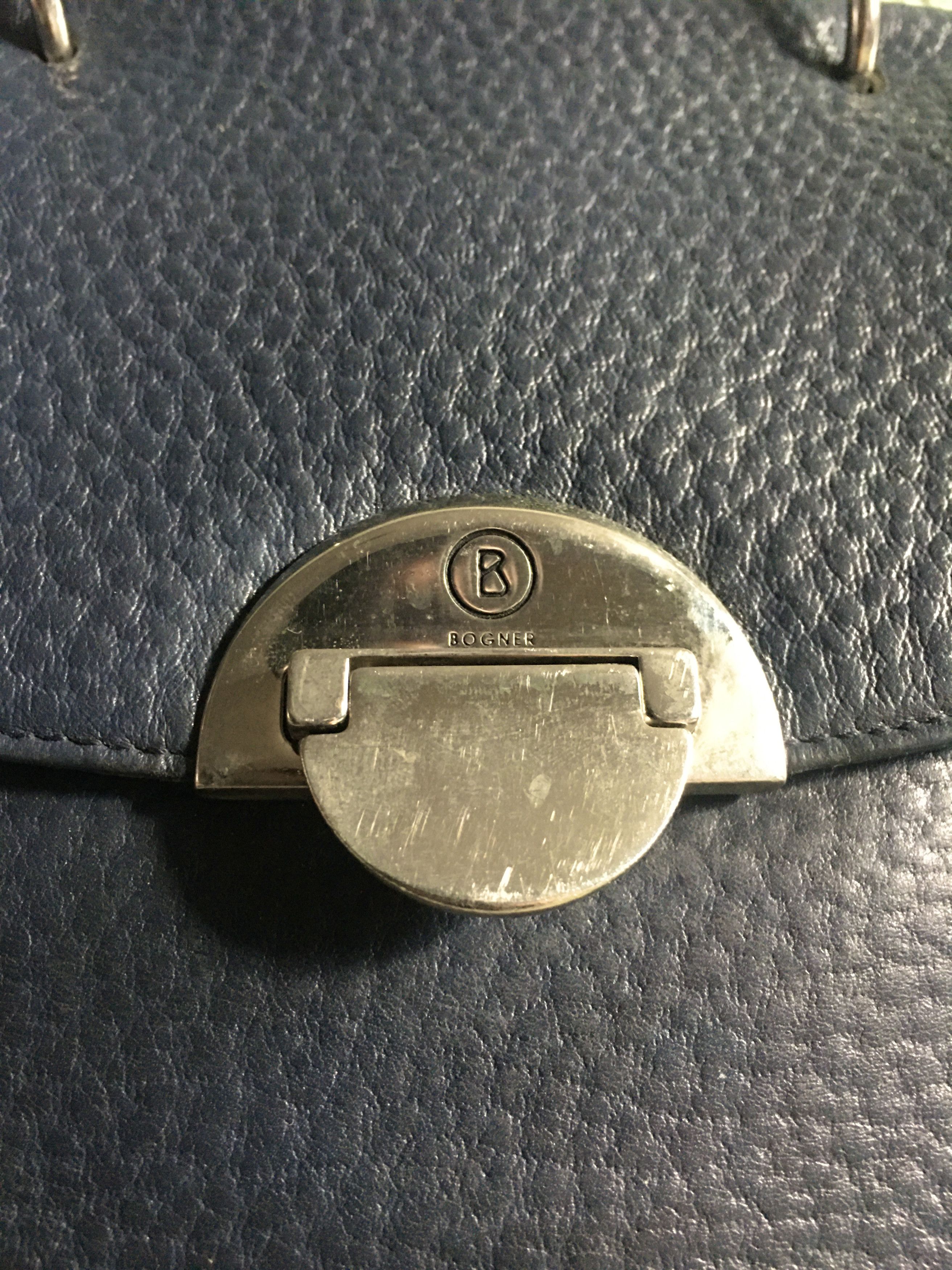 Bogner Bogner Blue Leather Bag Handbag Size ONE SIZE - 7 Thumbnail