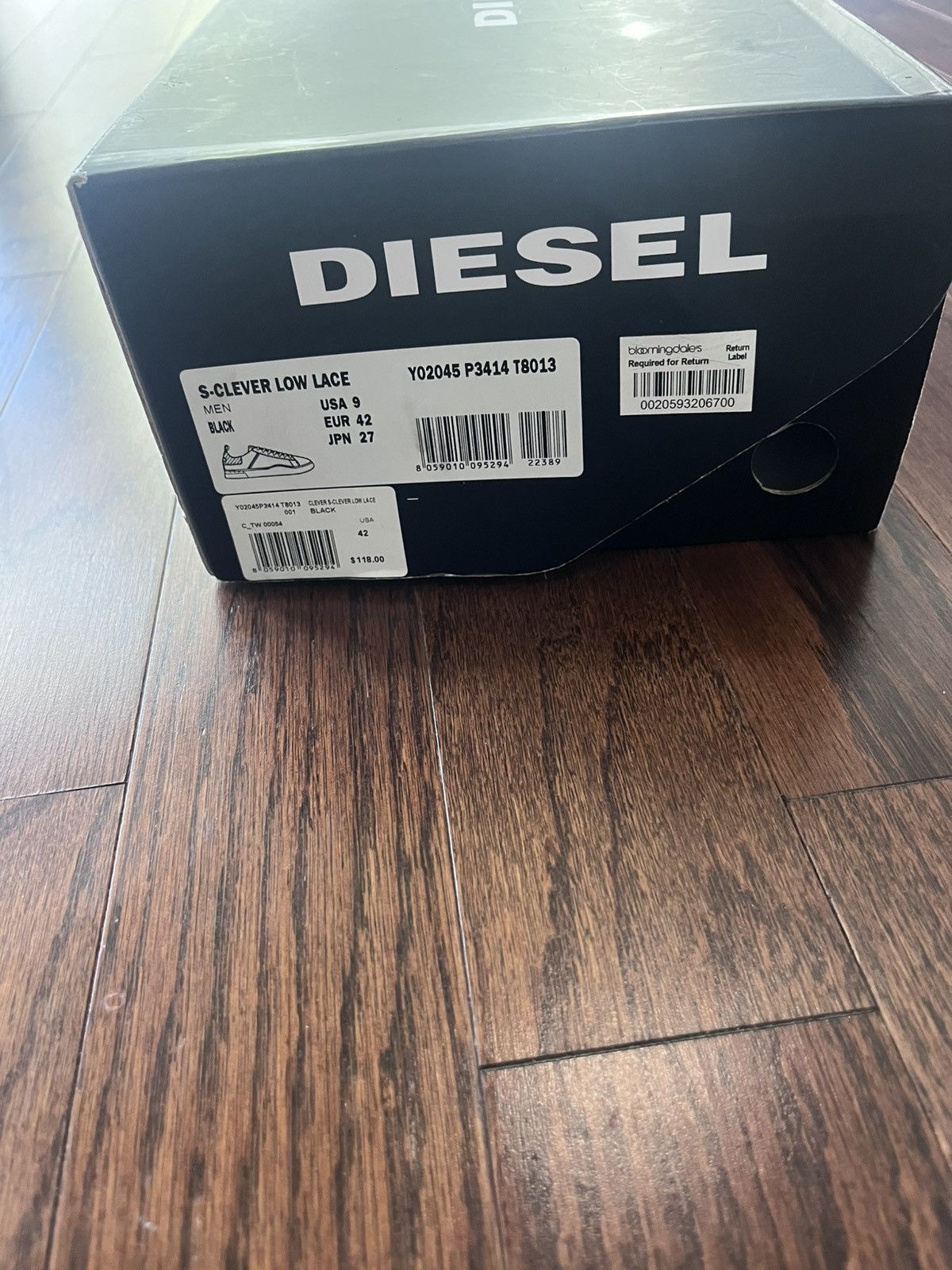 Diesel Diesel Men Black/White Low Top Sneaker S Clever Low Lace Size US 9 / EU 42 - 7 Thumbnail