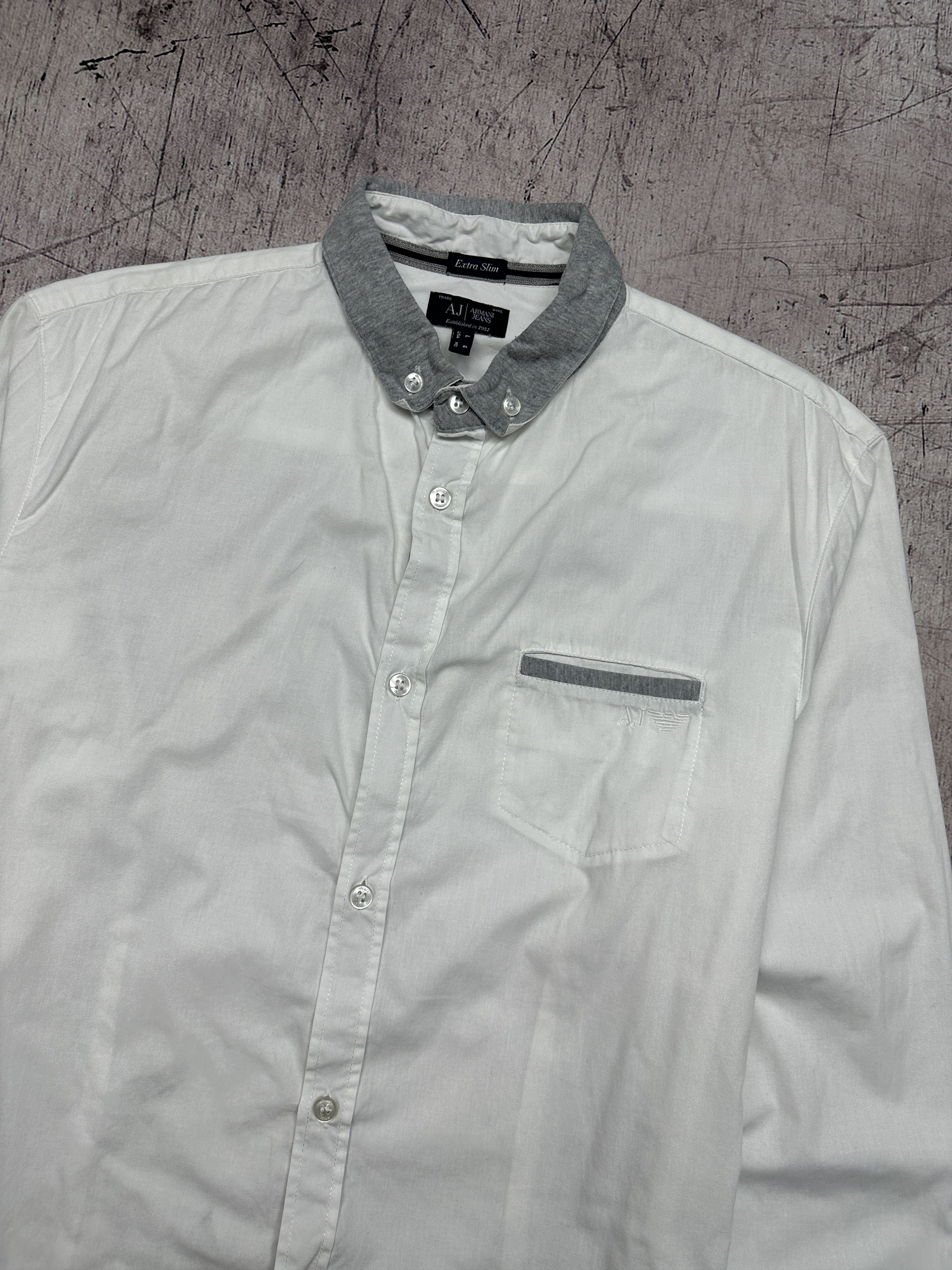 Armani Armani Jeans Mens White Long Sleeve Shirt Size US L / EU 52-54 / 3 - 2 Thumbnail