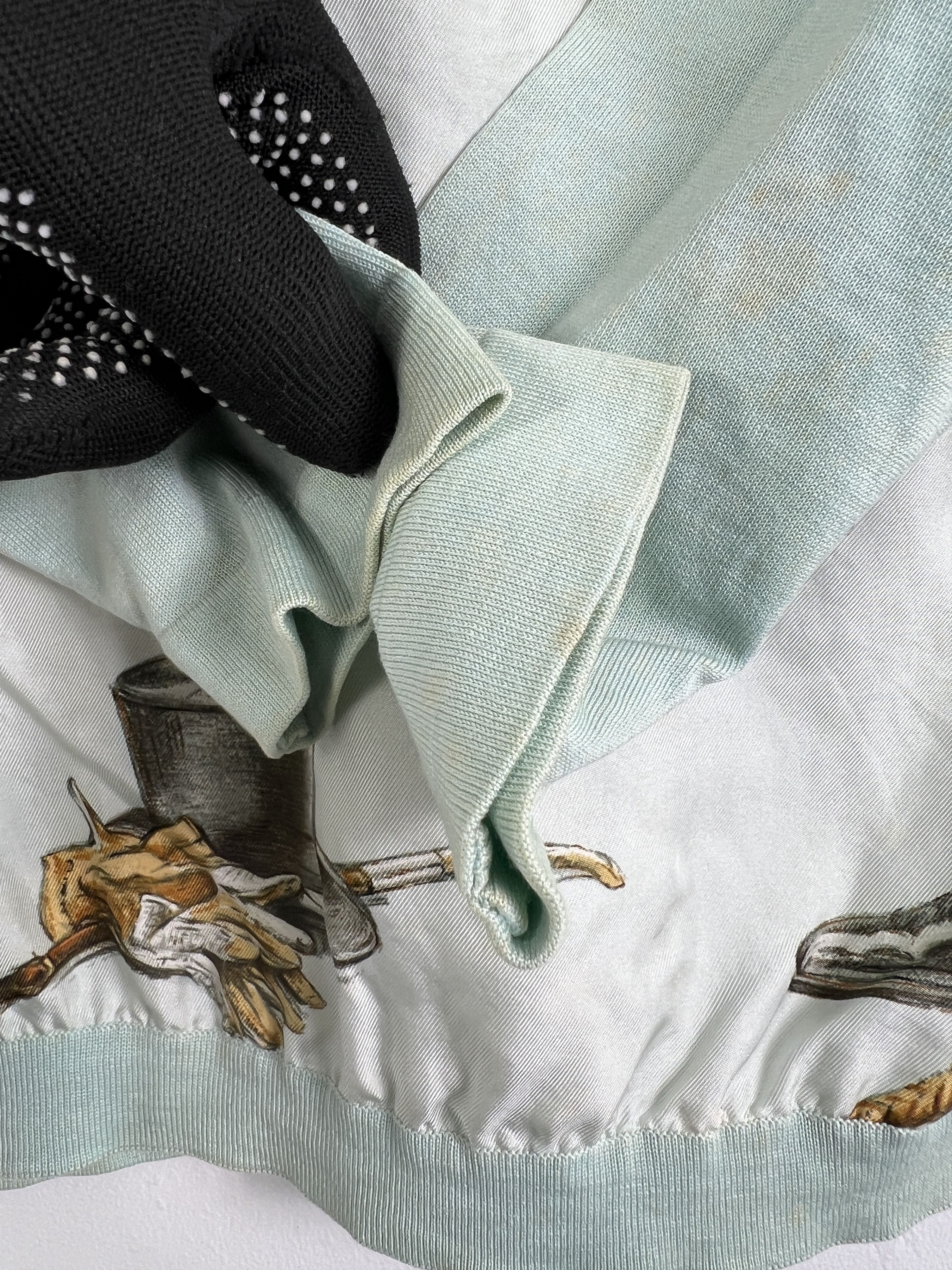 Hermes × Vintage Vintage HERMÈS Paris Printed Silk Sweatshirt (38) GTMPT962 Size S / US 4 / IT 40 - 4 Thumbnail
