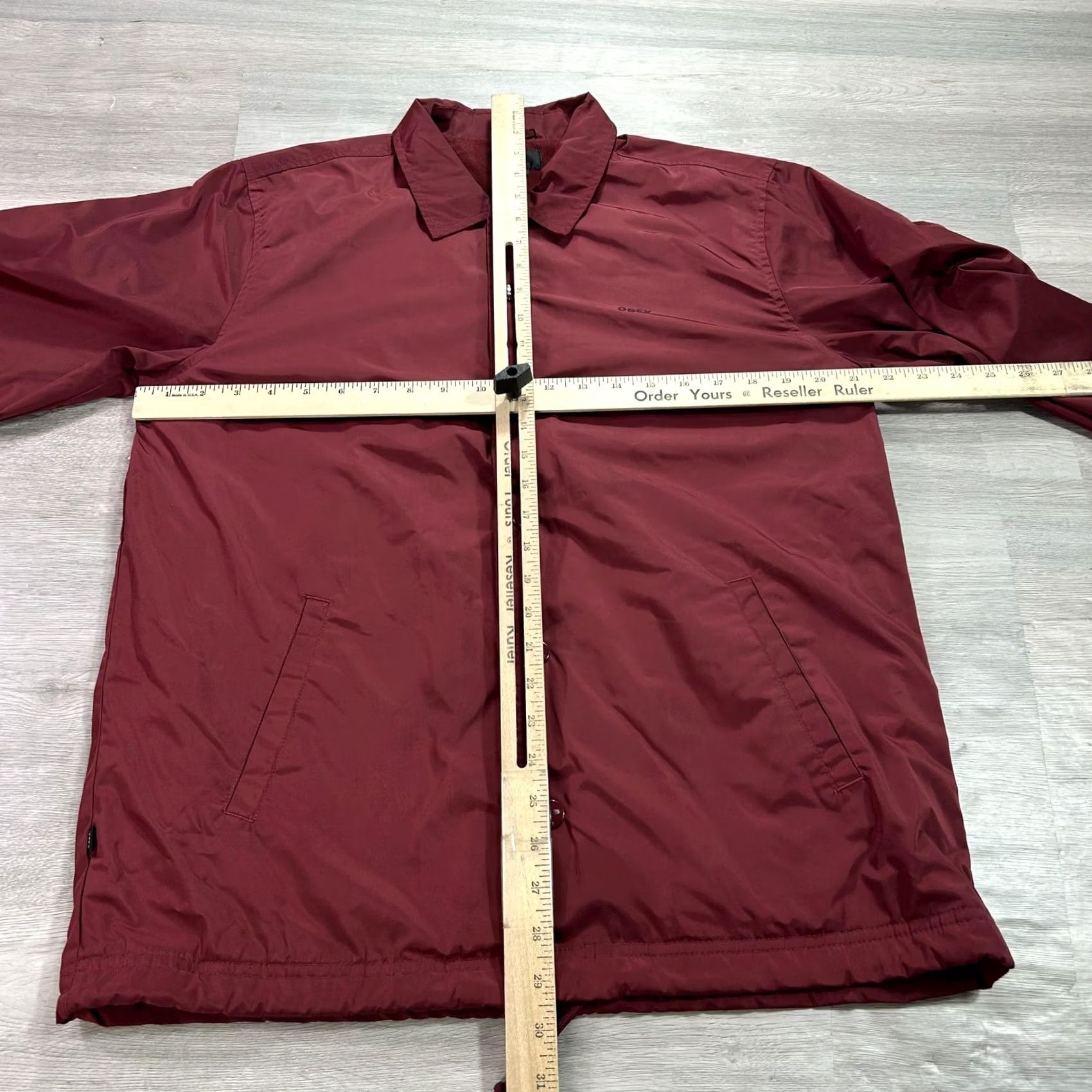 Obey Obey Jacket Mens Medium Red Lined Snap Front Windbreaker Coach Logo Streetwear Size US M / EU 48-50 / 2 - 6 Thumbnail
