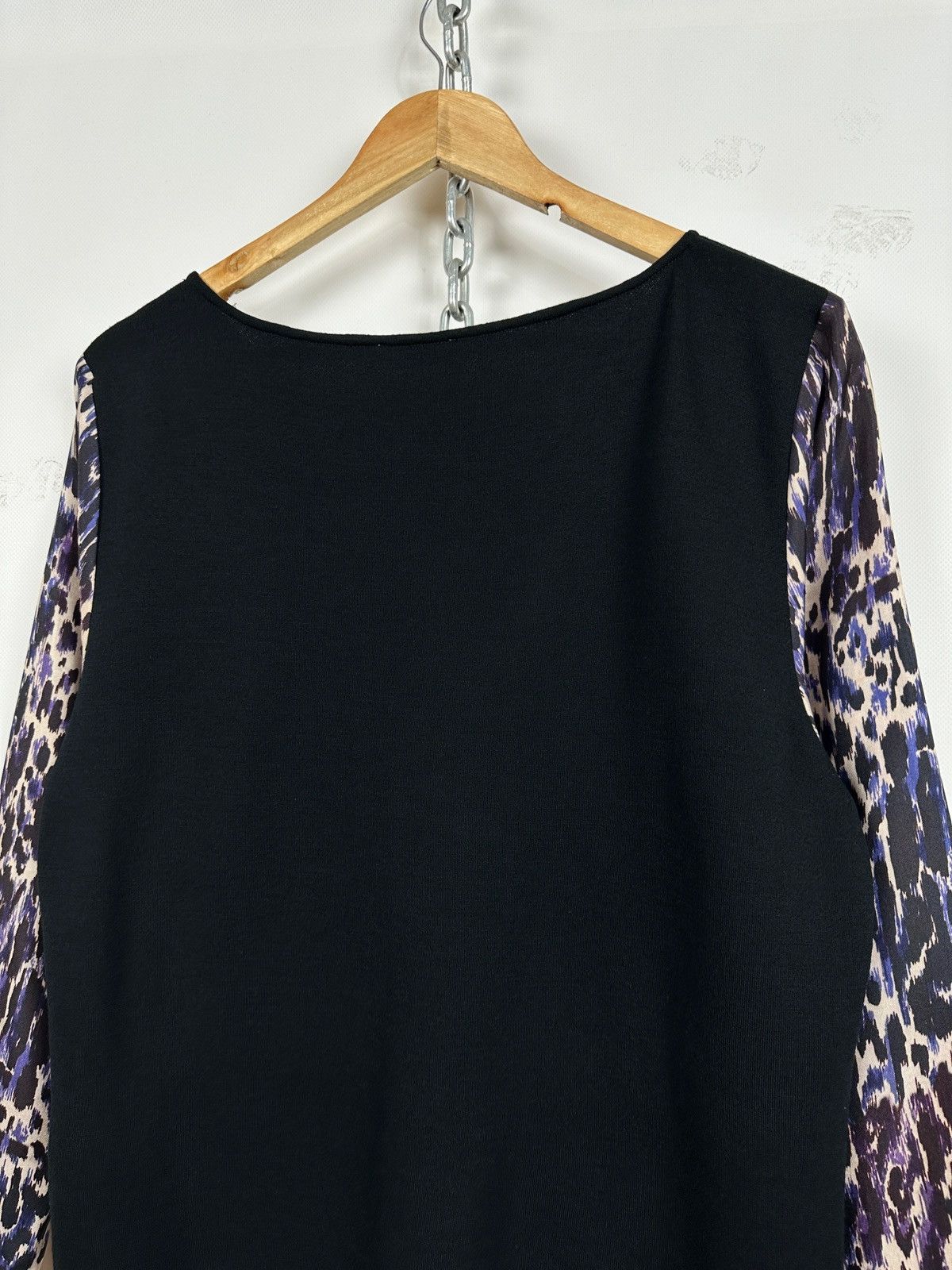 Dries Van Noten Dries Van Noten Black Wool / Leopard Silk Sleeve Sweater Size M / US 6-8 / IT 42-44 - 15 Thumbnail