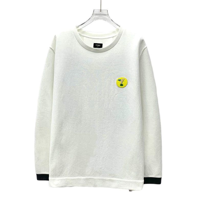 Fendi Fendi White Flocked Pattern Sweatshirt Size US L / EU 52-54 / 3 - 1 Thumbnail