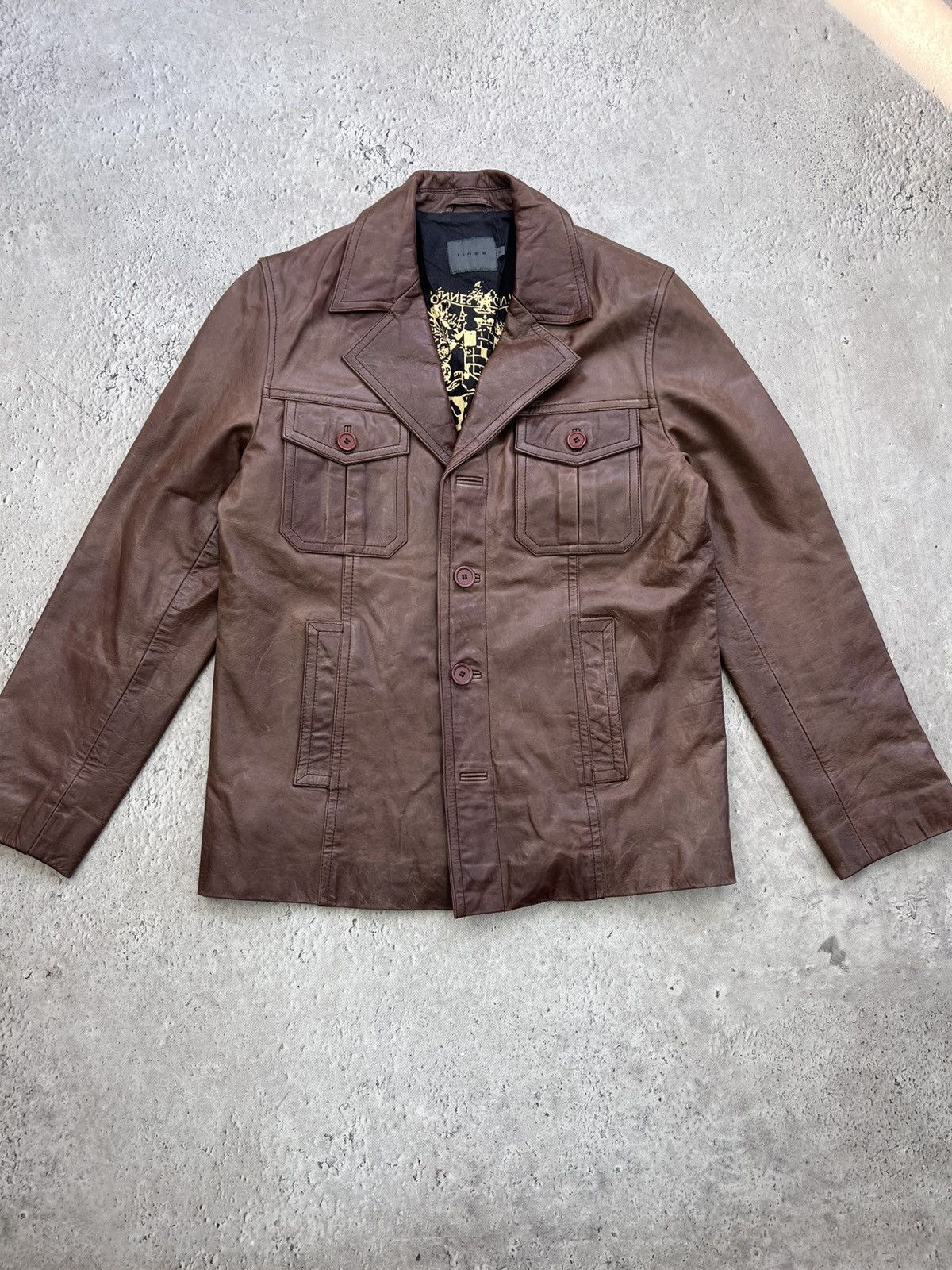 Other BROWN Y2K racing Real Leather Vintage Avantgarde Jacket Size US M / EU 48-50 / 2 - 2 Thumbnail