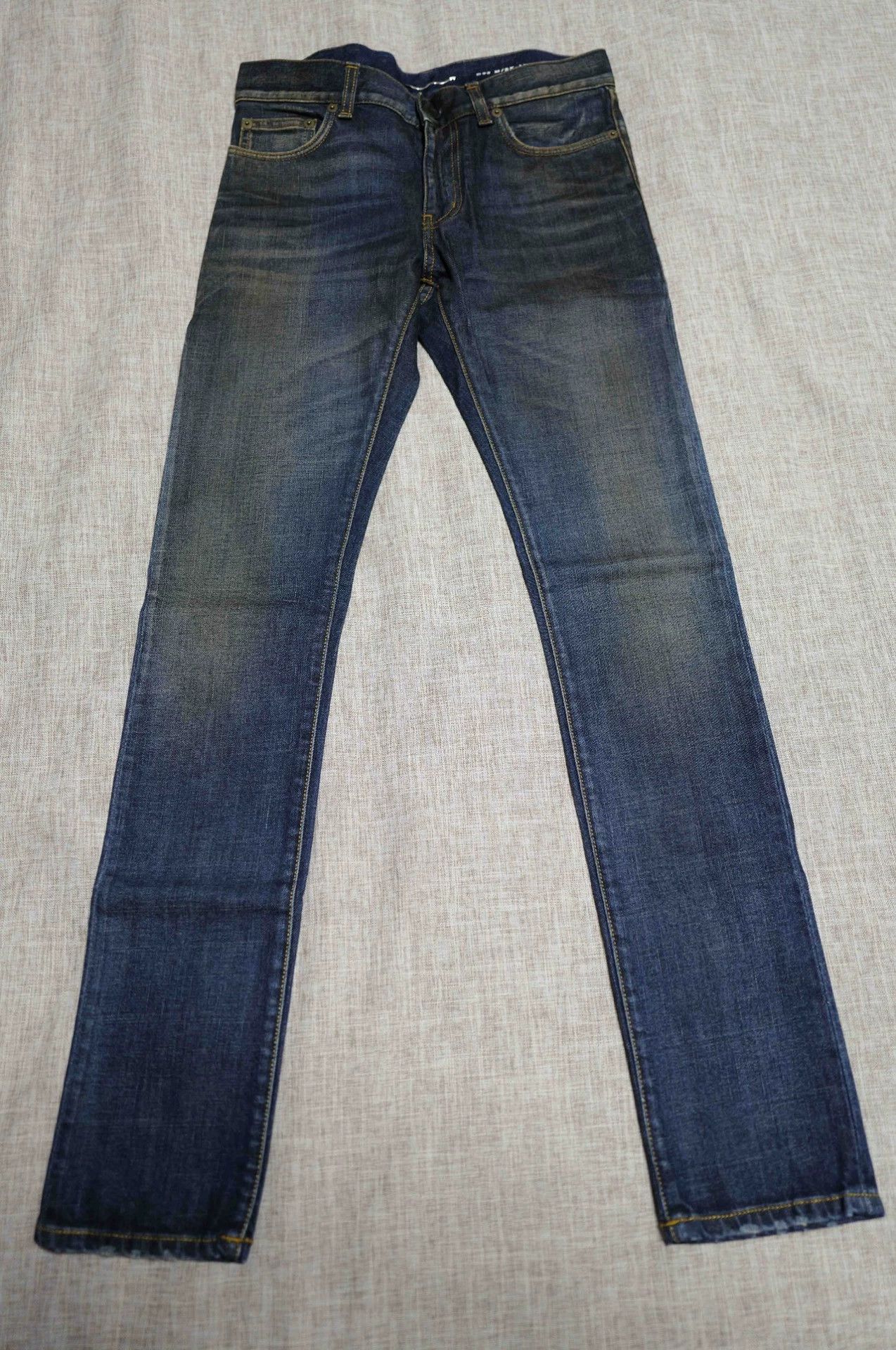 SLP 13AW Blue Washed Oil Stain Distressed Jeans