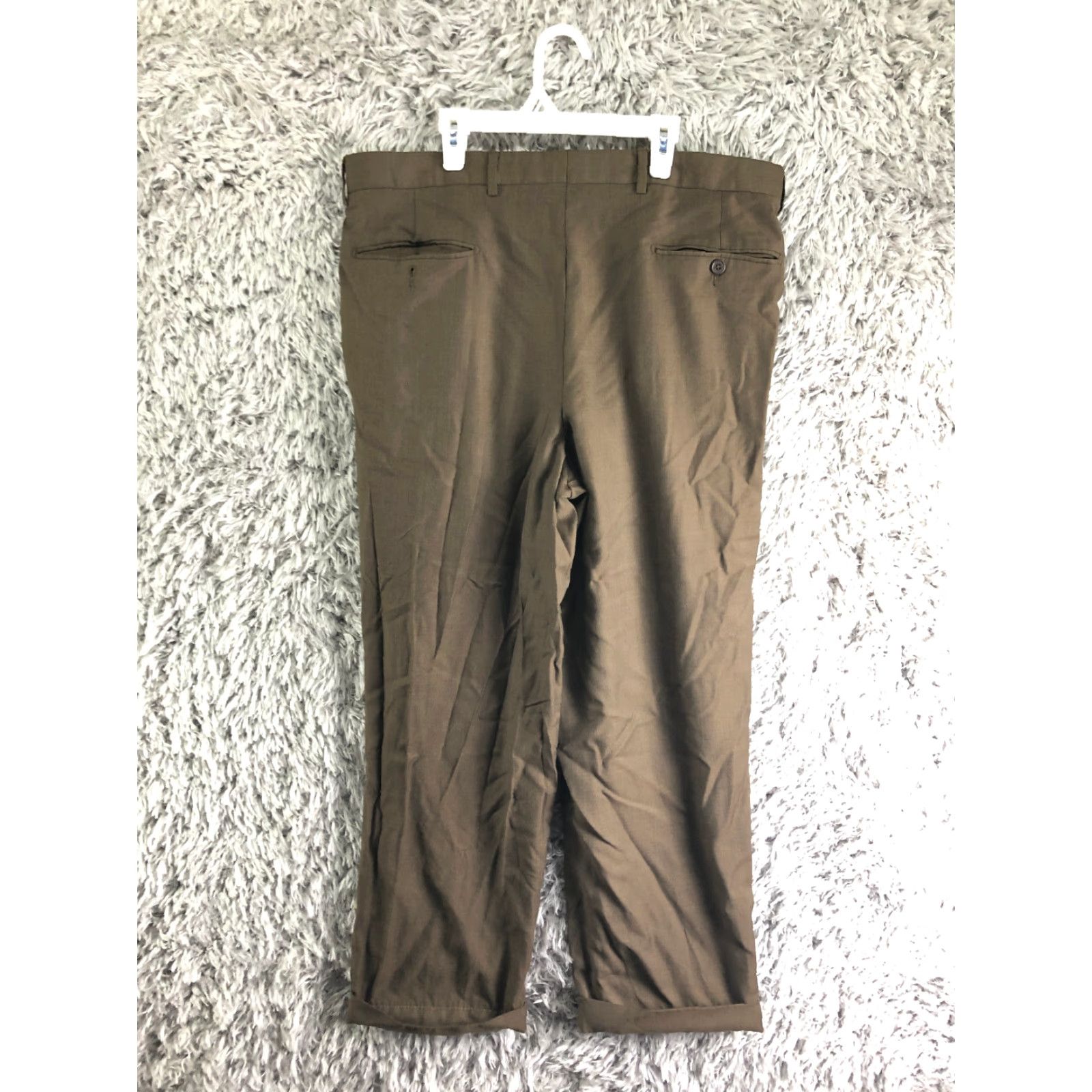 Vintage Santorelli Luxury Serge Mens Size 36 Brown Slack Dress Pants Mens Regular Straight Front Wool Belt Loops Wool Dress Pants Brown 36 Regular Mens Size US 36 / EU 52 - 5 Thumbnail