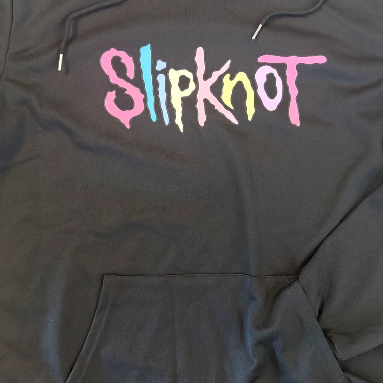 Vintage Slipknot Hoodie L Black Mens Regular 45” Chest Double Sided Pocket Hooded Graphic Print Rock Metal All Seasons Pullover Size US L / EU 52-54 / 3 - 5 Thumbnail