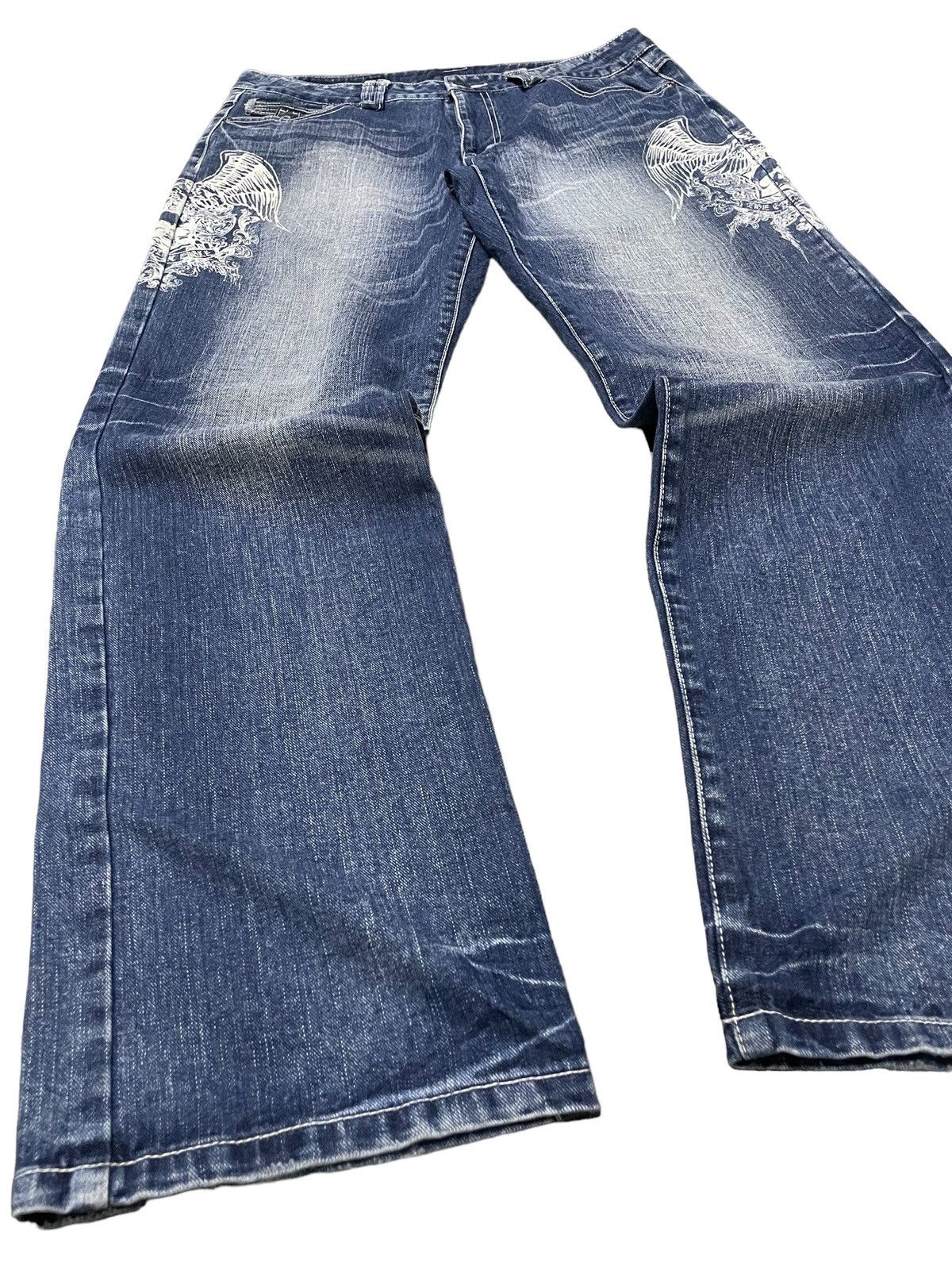 Hysteric Glamour × Japanese Brand × Red Monkey undercover gothic wing skull style baggy loose jeans Size US 34 / EU 50 - 11 Thumbnail
