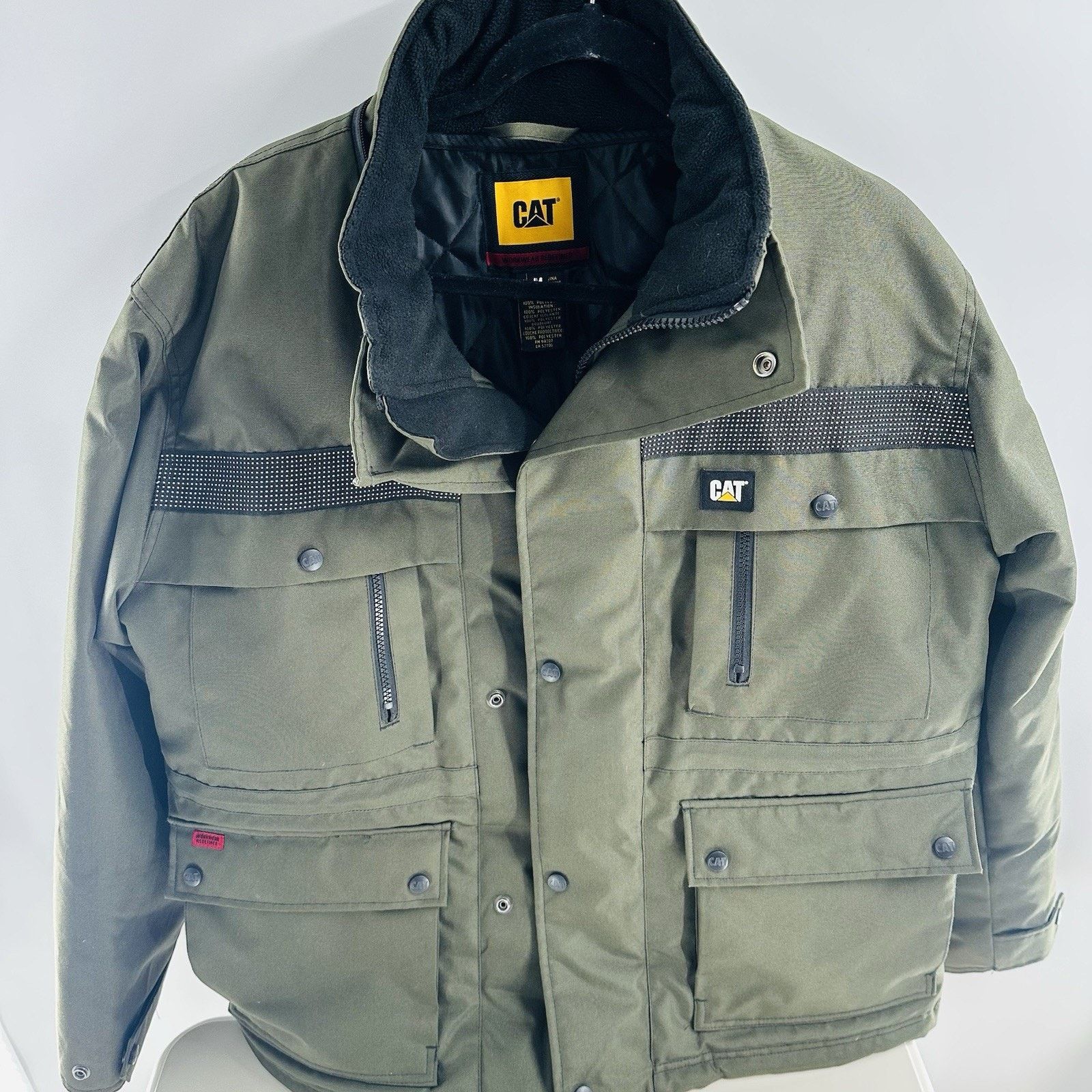 Caterpillar Caterpillar CAT Heavy Insulated Parka Gray Reflective Hooded Size US M / EU 48-50 / 2 - 1 Thumbnail