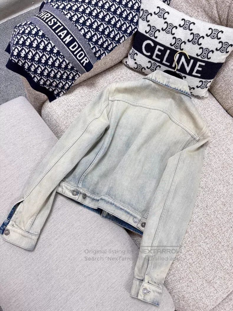 Dior Dior Little bee embroidered washed denim jacket Size XS / US 0-2 / IT 36-38 - 3 Thumbnail