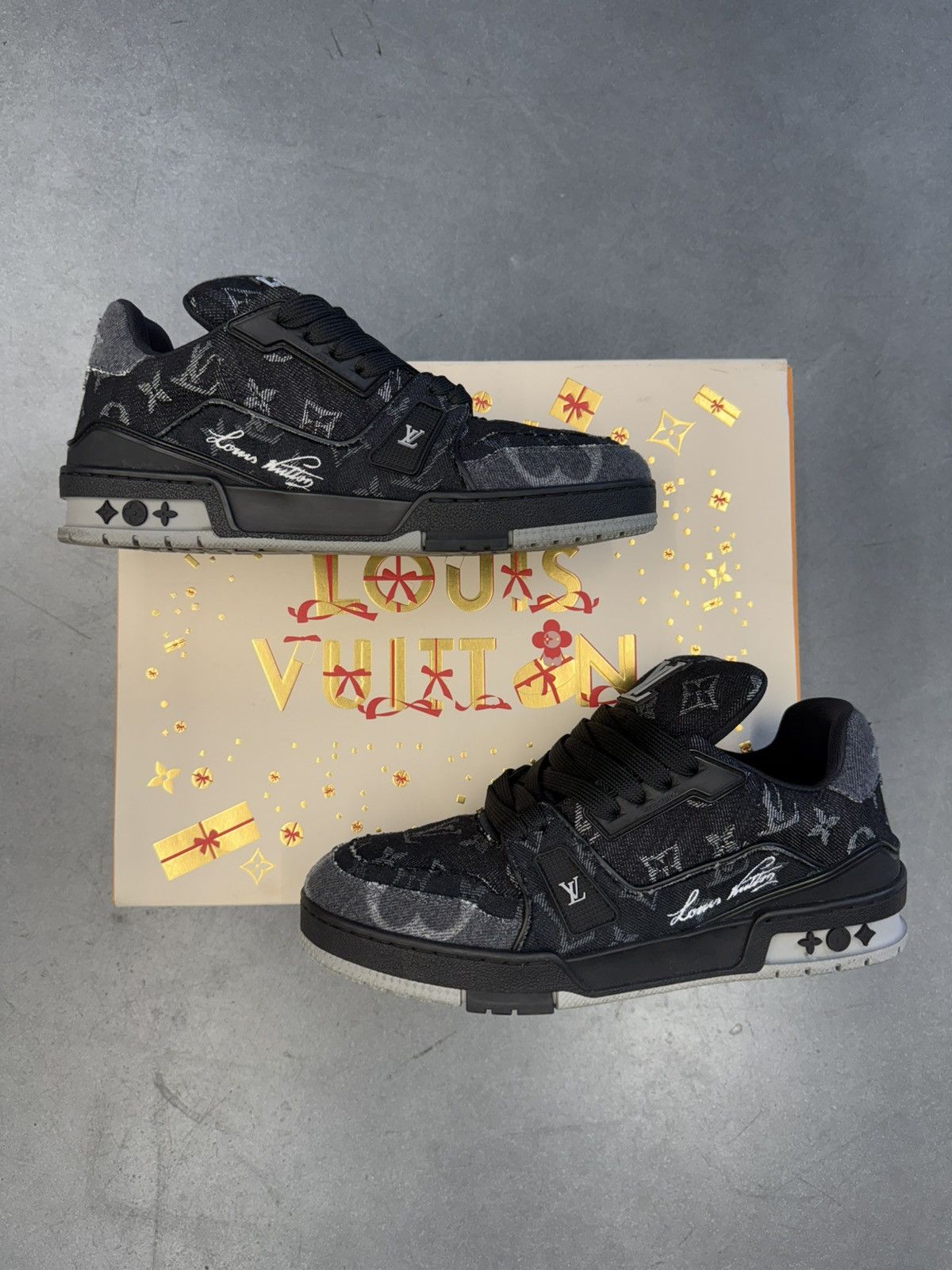 Louis Vuitton Louis Vuitton LV Trainer Black Monogram Denim LV 6 US 7.5-8 Size US 7.5 / EU 40-41 - 1 Thumbnail