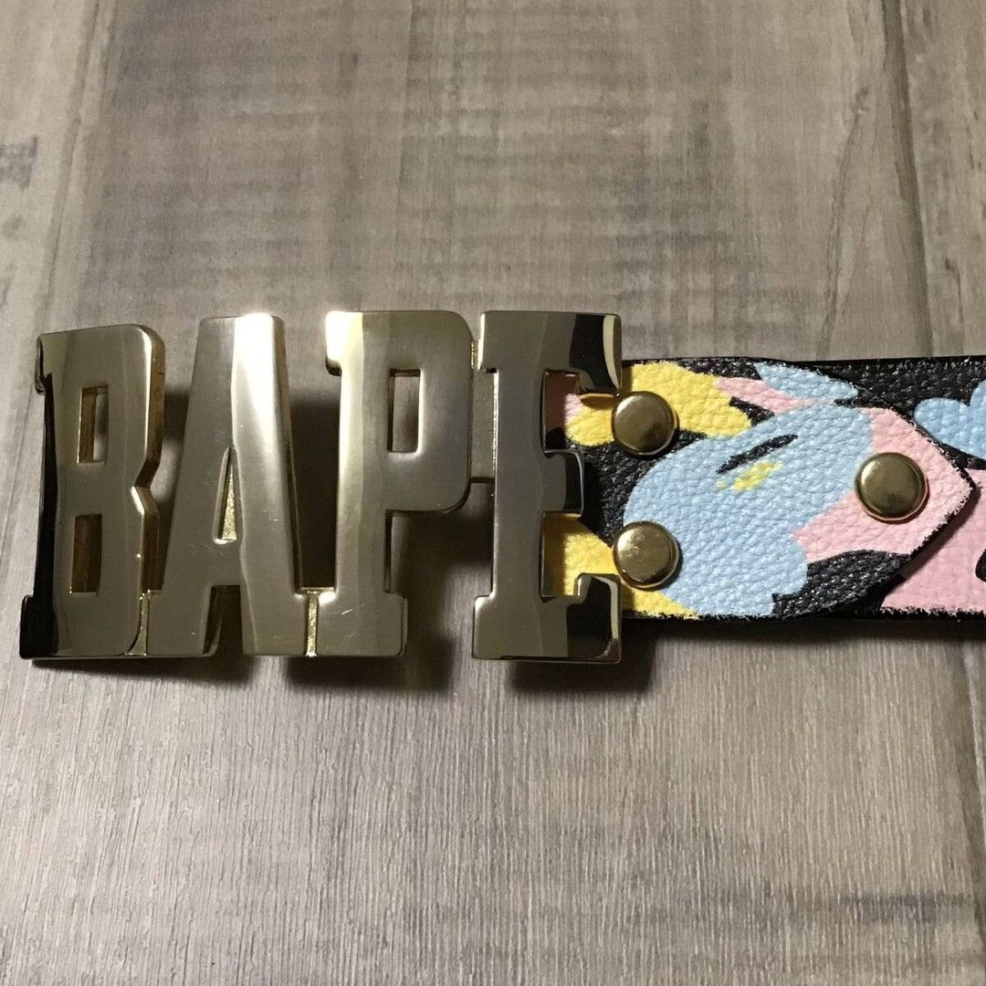 Bape × Nigo BAPE cotton candy camo leather belt multi camo NIGO ★size L Size ONE SIZE - 3 Thumbnail