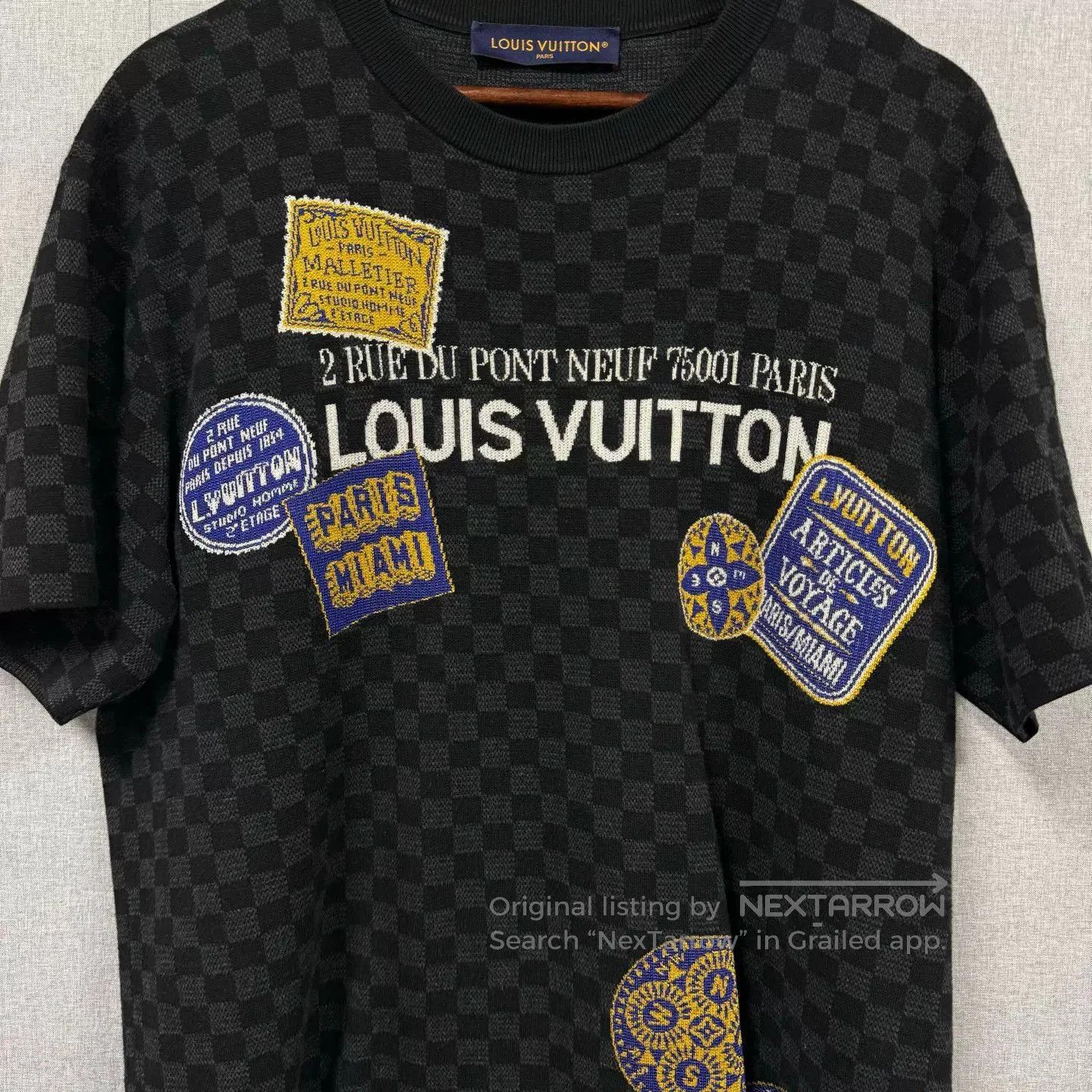 Louis Vuitton LV FW25 Logo Checkered Knit Short-Sleeve. Size US L / EU 52-54 / 3 - 3 Thumbnail