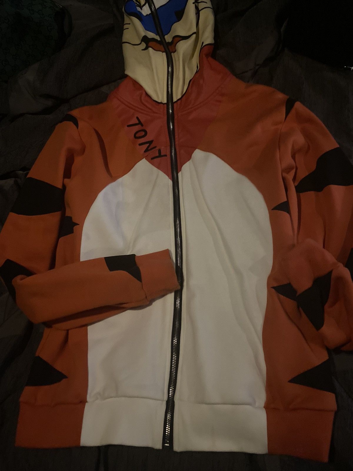 image of Tony The Tiger Zipup Slumpykev in Orange, Men's (Size Large)