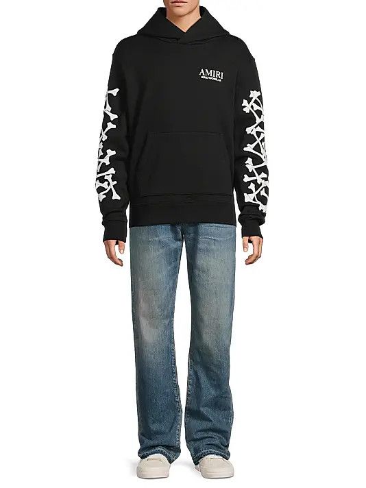 Amiri o1orln0326 Bones Stacked Hoodie in Black Size US XXL / EU 58 / 5 - 2 Thumbnail