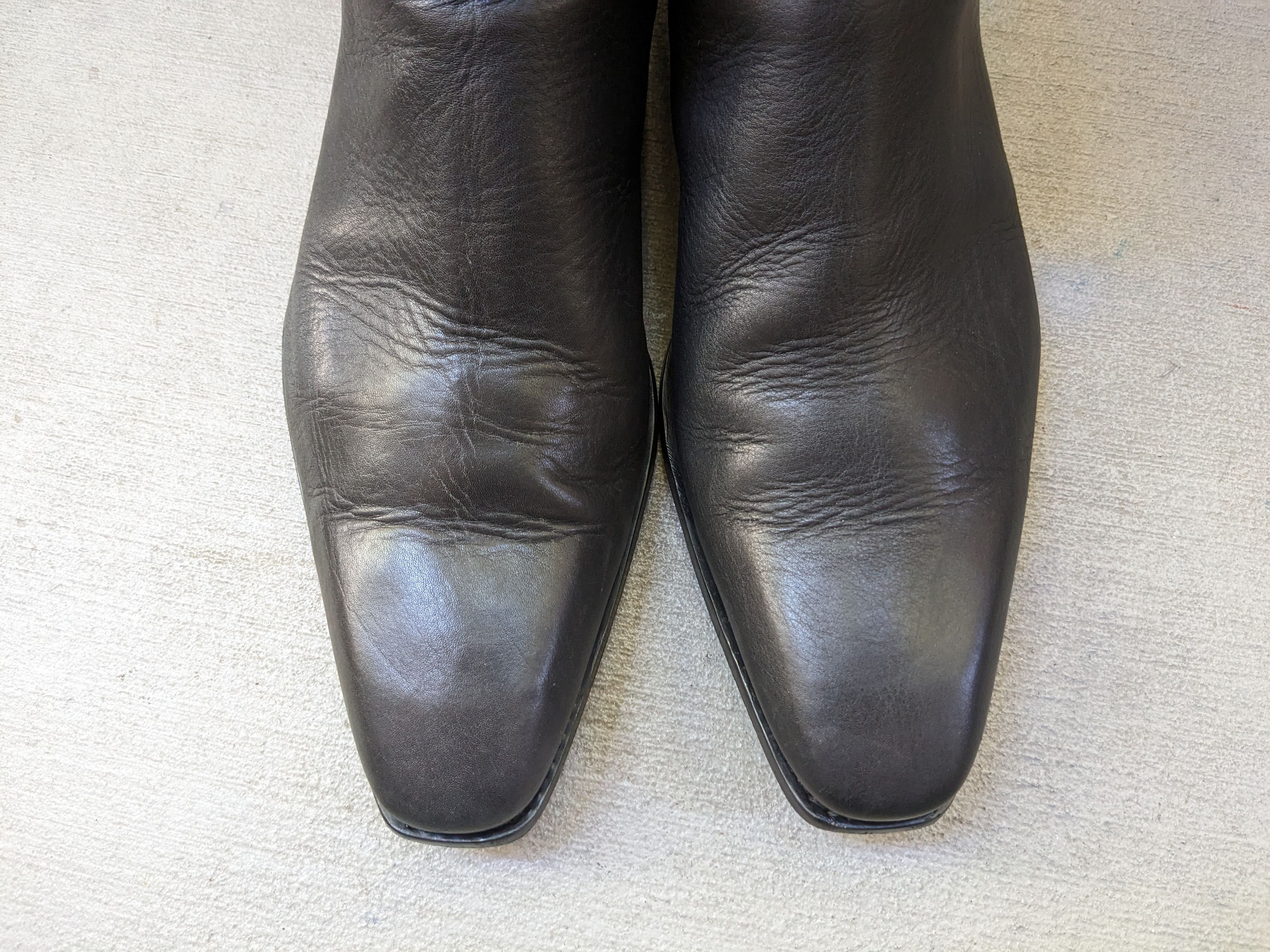 Gucci Gucci Side Zip Boots Black 12 D Leather GG Logo Chelsea Size US 12 / EU 45 - 5 Thumbnail